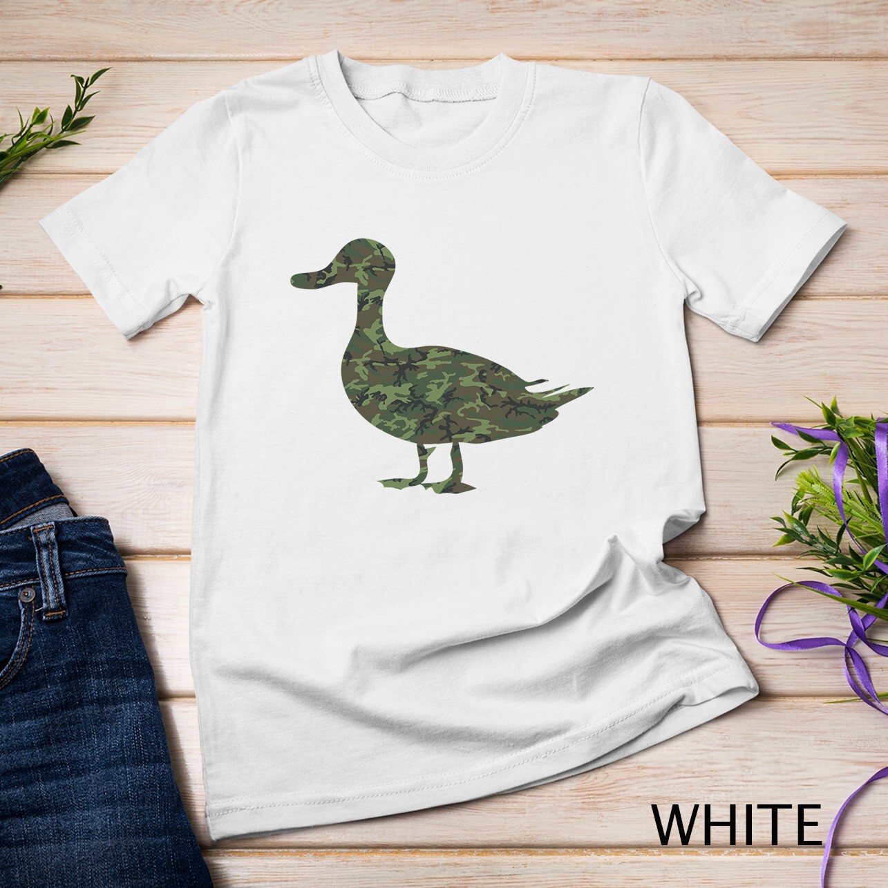 Military Duck Camo Print US Mallard Dipper Veteran Men Gift Unisex T-shirt