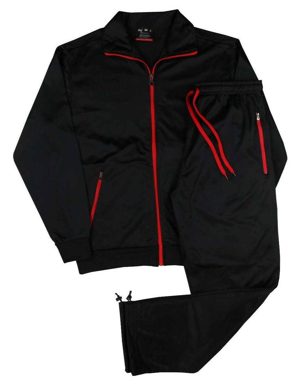 MEN’S CLASSIC OPEN BOTTOM SOLID ACTIVEWEAR JOGGING SPORTSWEAR TRACKSUIT S – 5X