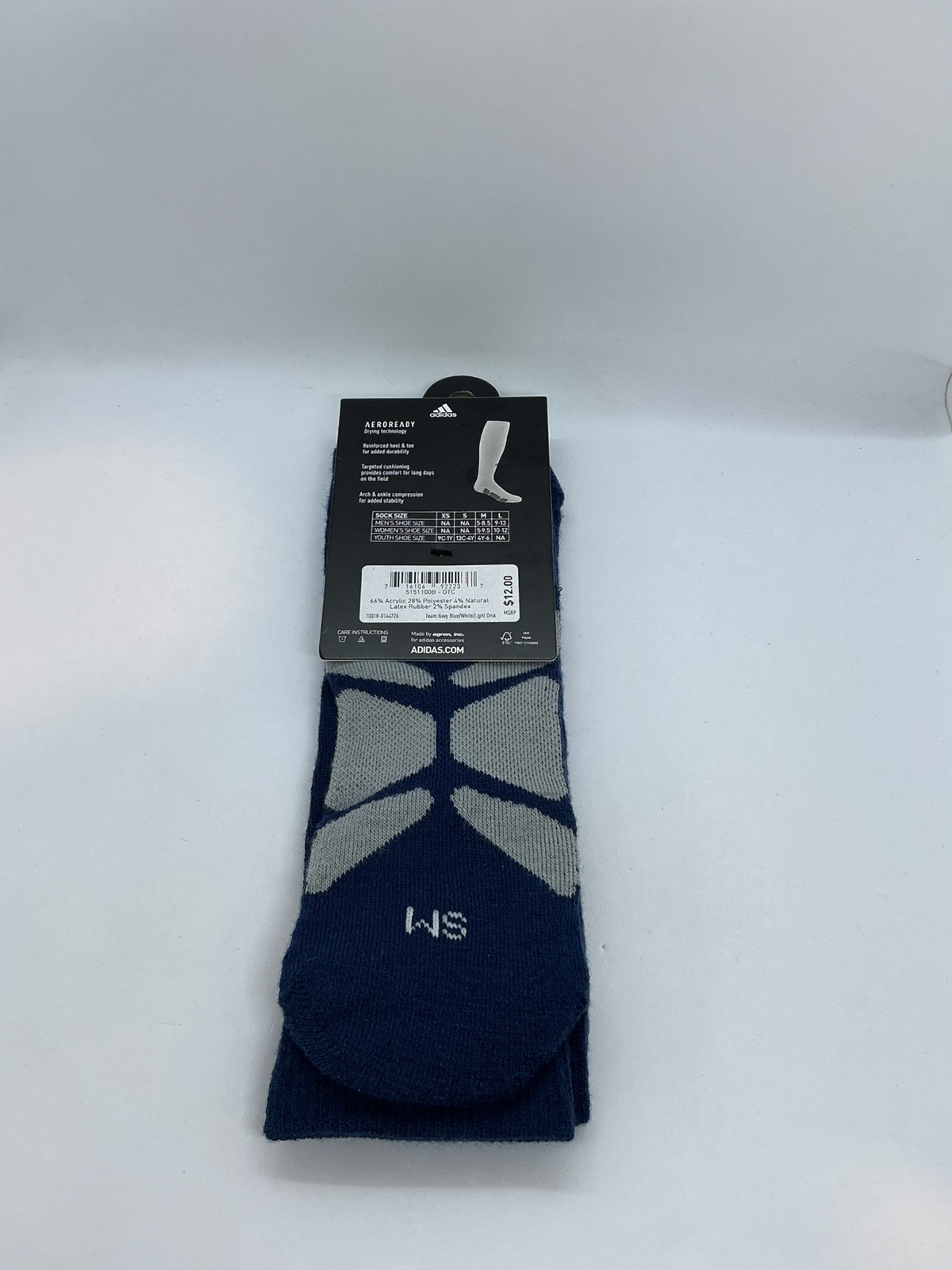Adidas Baseball Over-The-Calf Socks Small Navy Aeroready Compression Cushioning