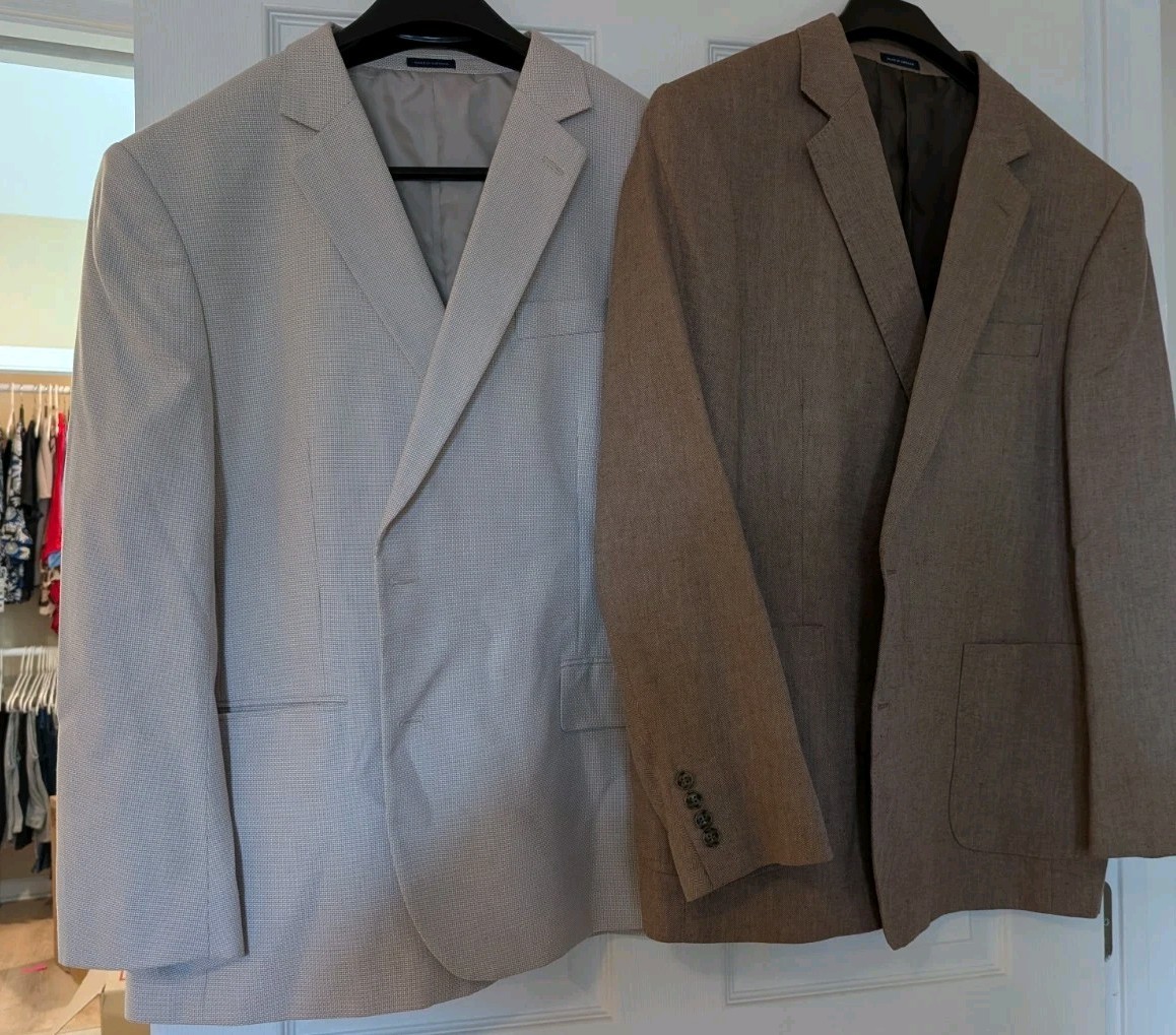 Lot Of 2 Stafford Men’s Classic Fit Sport Coats 50R 2-Button