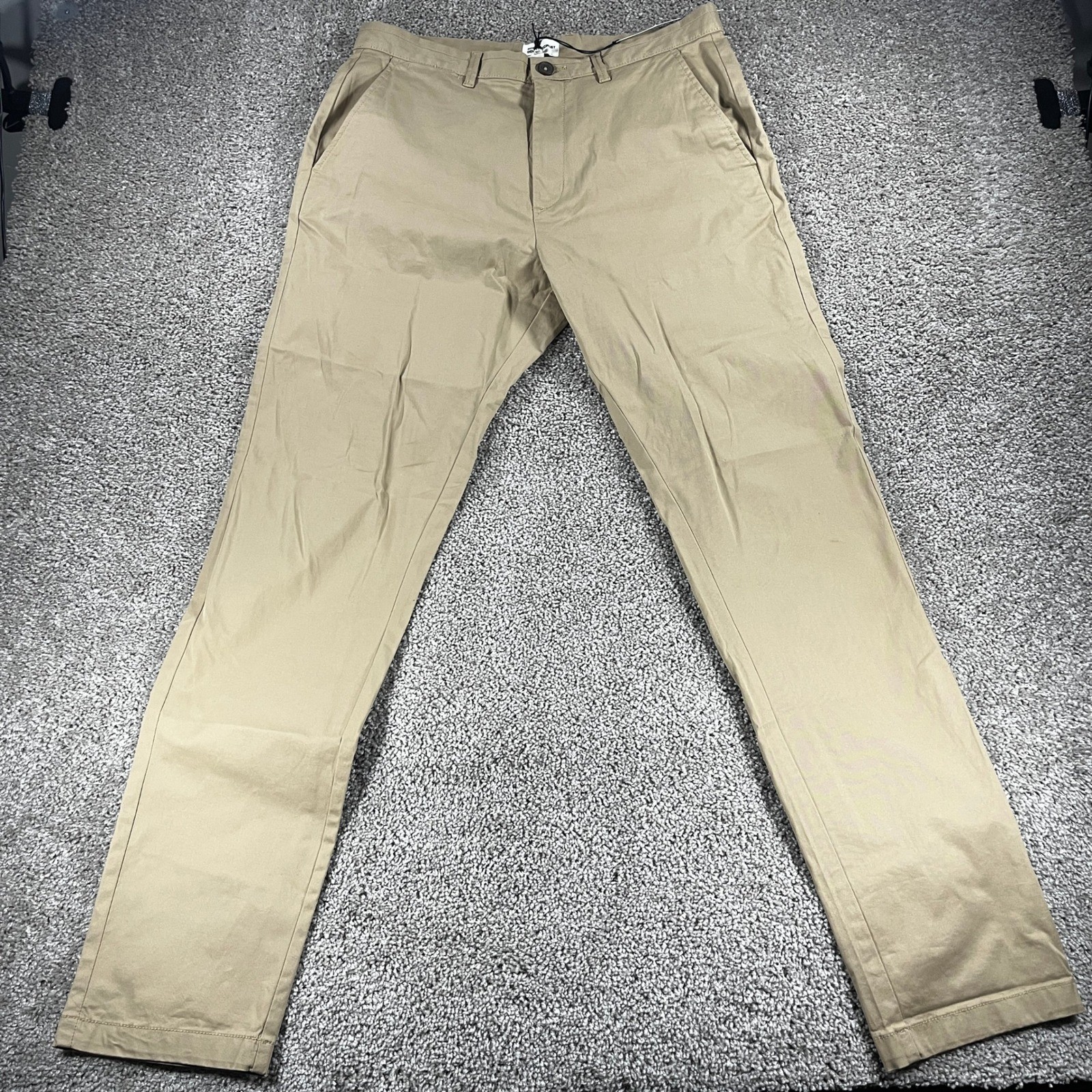 River Island Denim Specialist Mens Khaki Chino Pants Tan 34L NWT