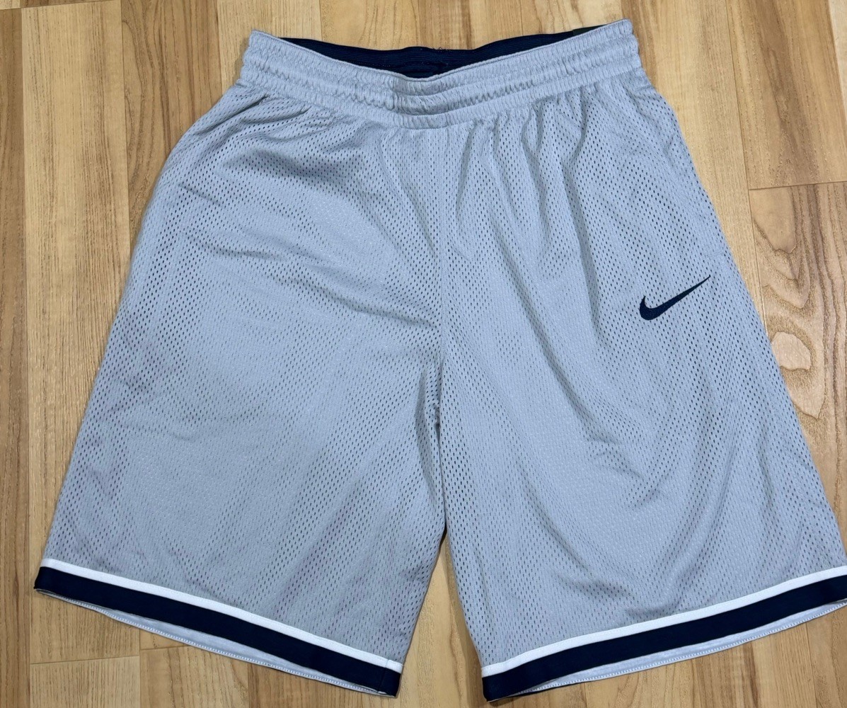 NEW Nike Loose Fit Mesh Basketball Shorts Size Large Gray Black White