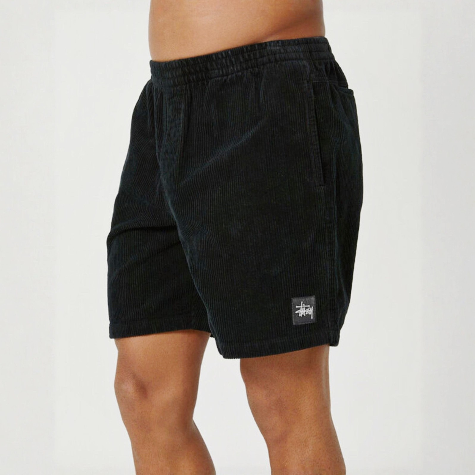 STUSSY AU Wide Wale Cord Beach Shorts Corduroy-Black, Size: 28, 30, 32, 34, 36