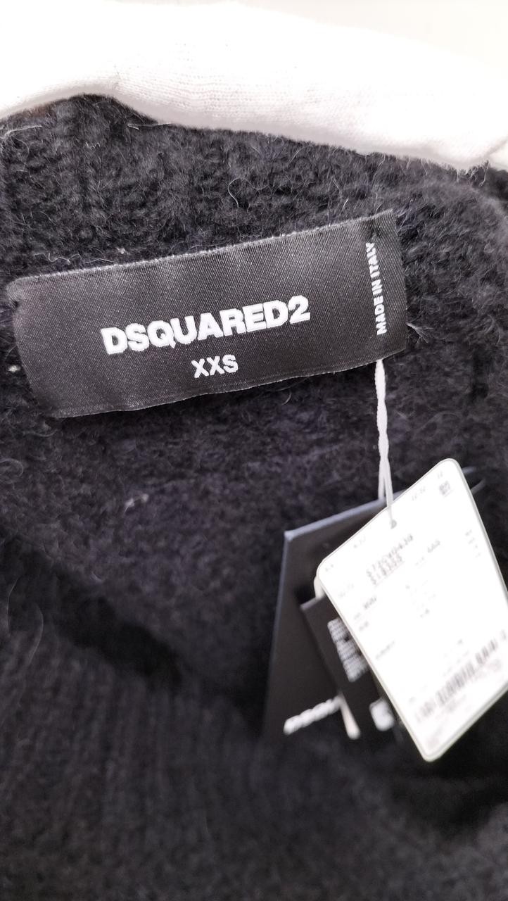 Dsquared2 Off Shoulder Alpaca Wool Dress XXS Black 83.5cm