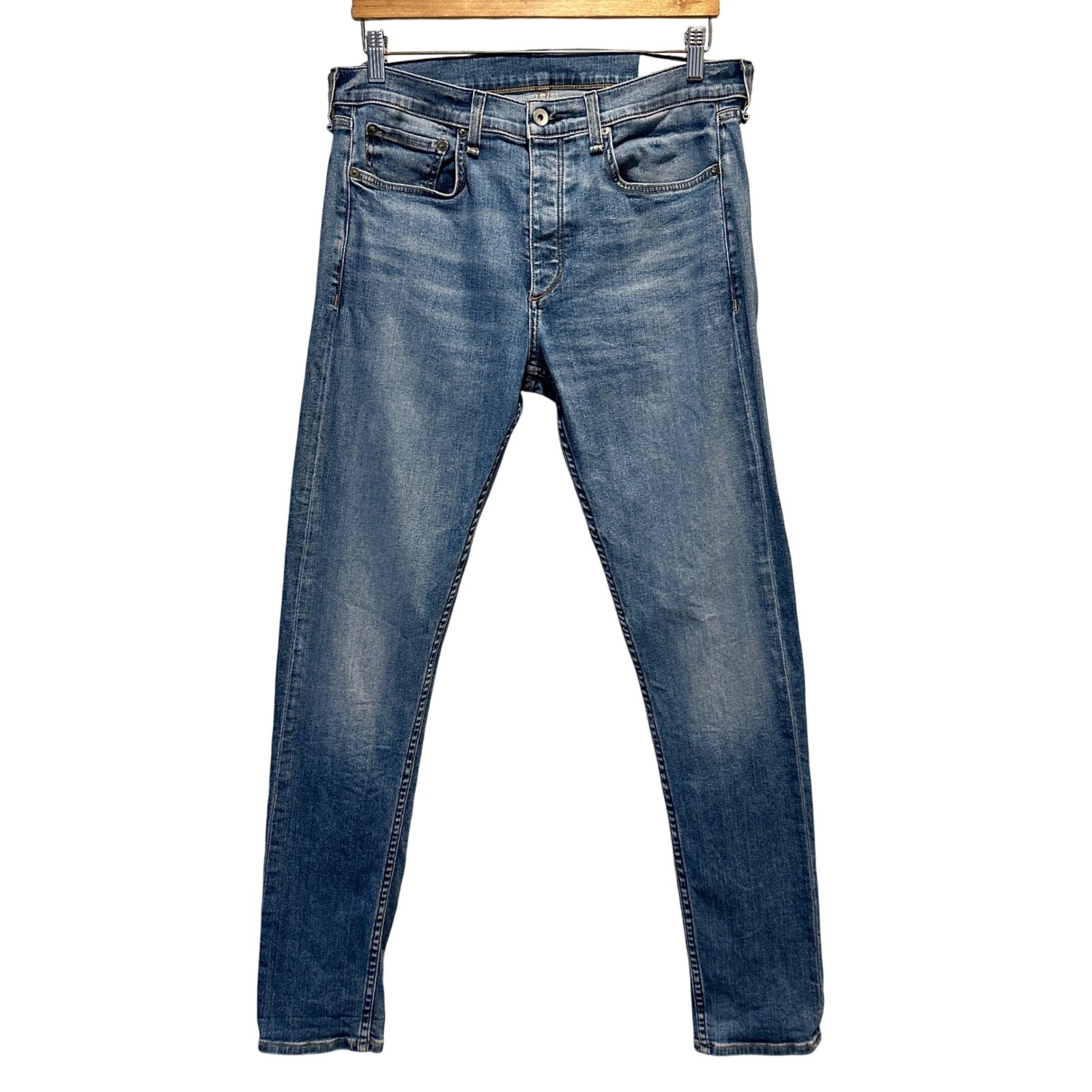Rag & Bone Fit 1 Skinny Jeans Mens 31×31 Weston Blue Denim Button Fly Stretch