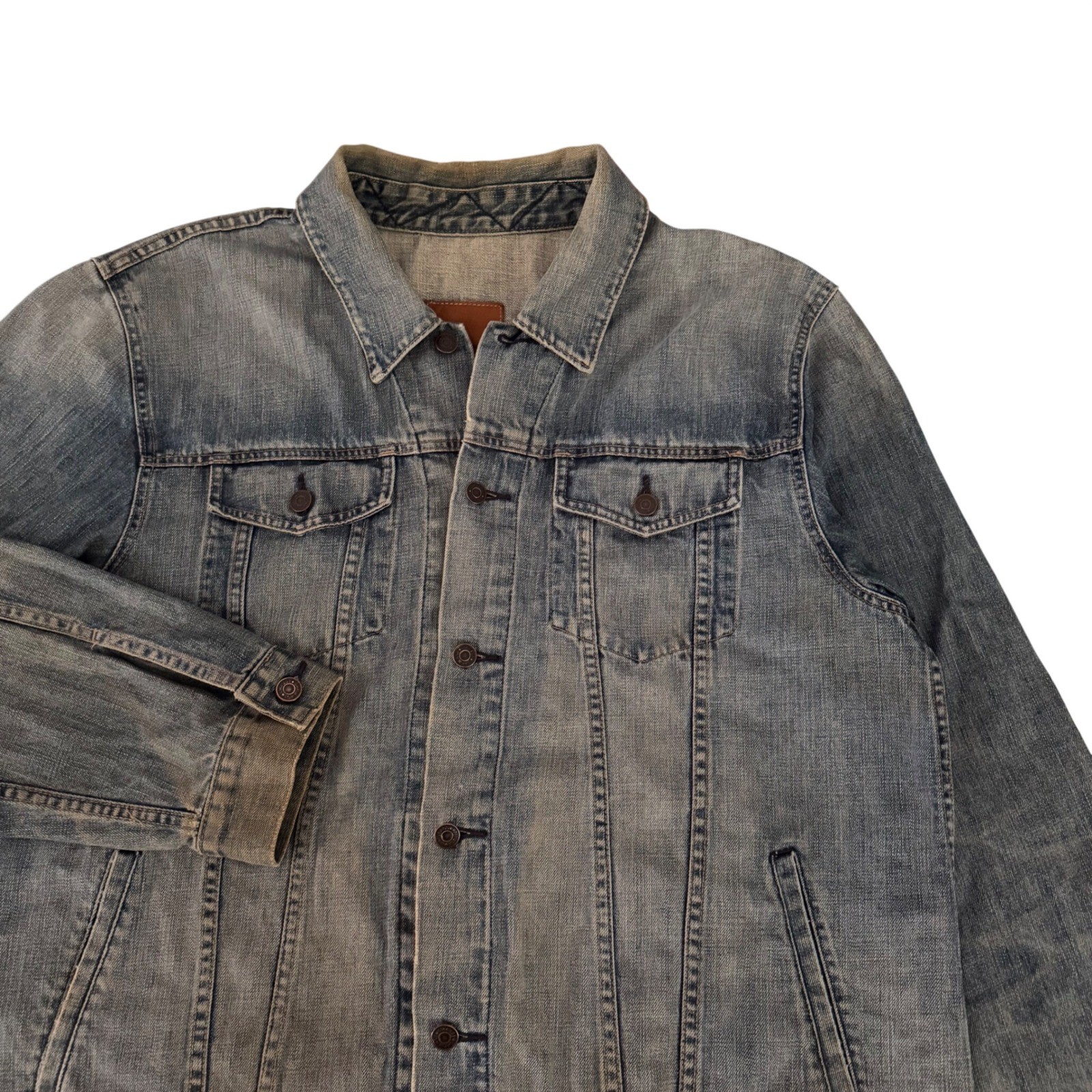 Gap 1969 Mens XXL Light Wash Blue Denim Trucker Jacket Vintage Style RN54023