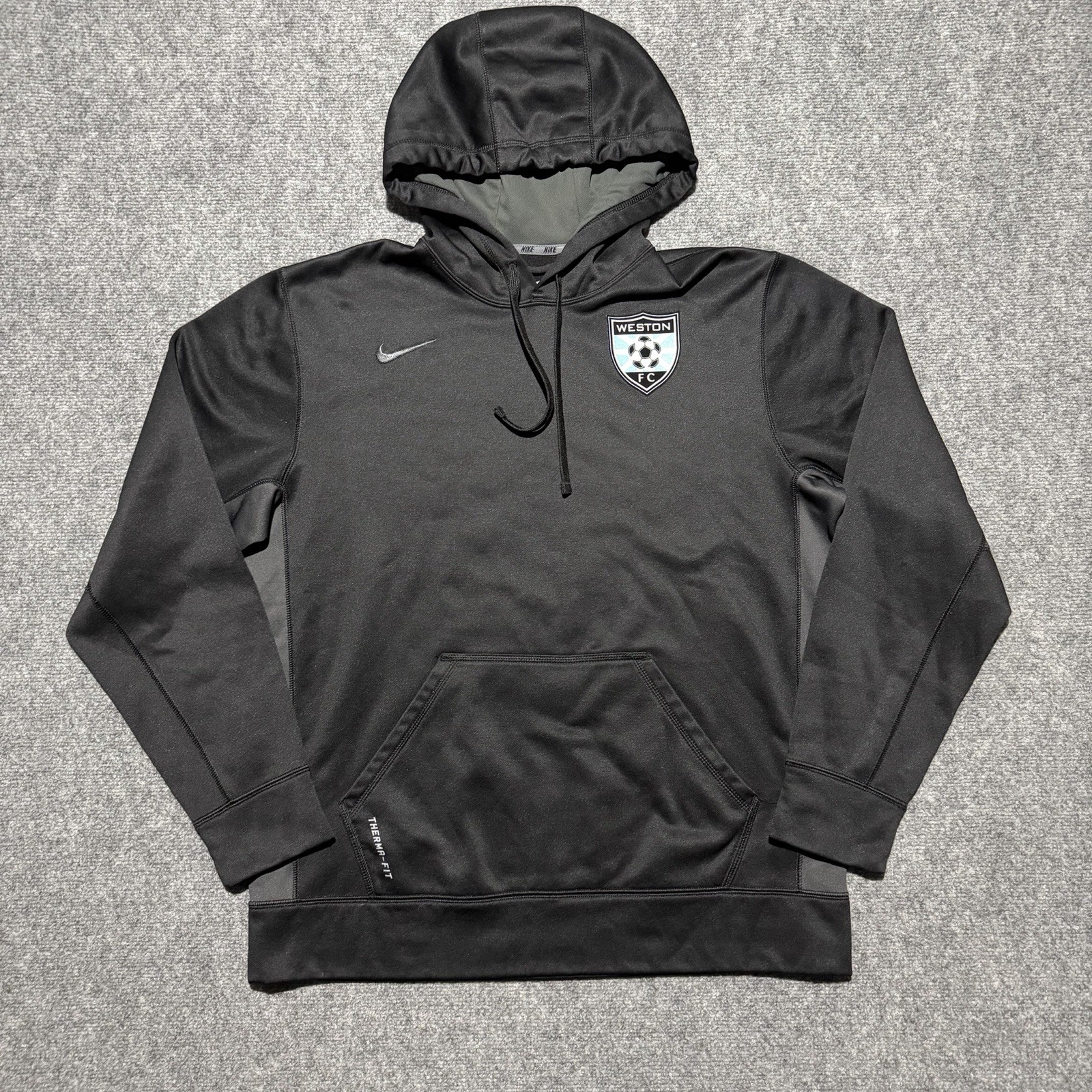 Nike Sportswear Therma Fit Mens Size L Black Hoodie Weston FC Soccer Team