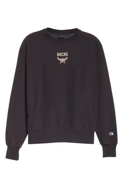 Champion x MCM Crewneck Sweatshirt (2018 Nordstrom Exclusive) Black Sz. Large