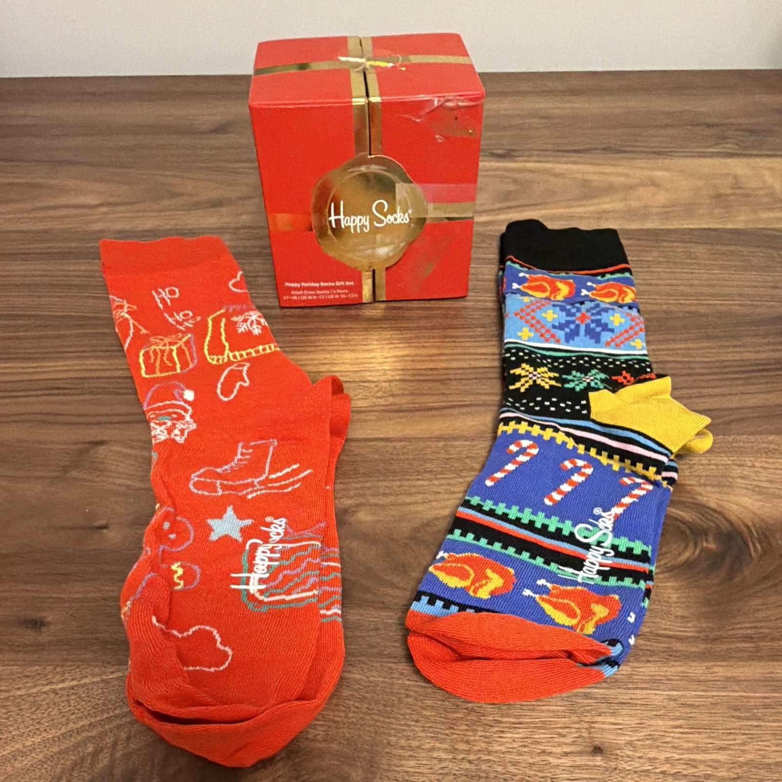 Happy Socks – Happy Holiday Socks Gift set-2 Pair-Adult Crew-M 8-12/W10-12*