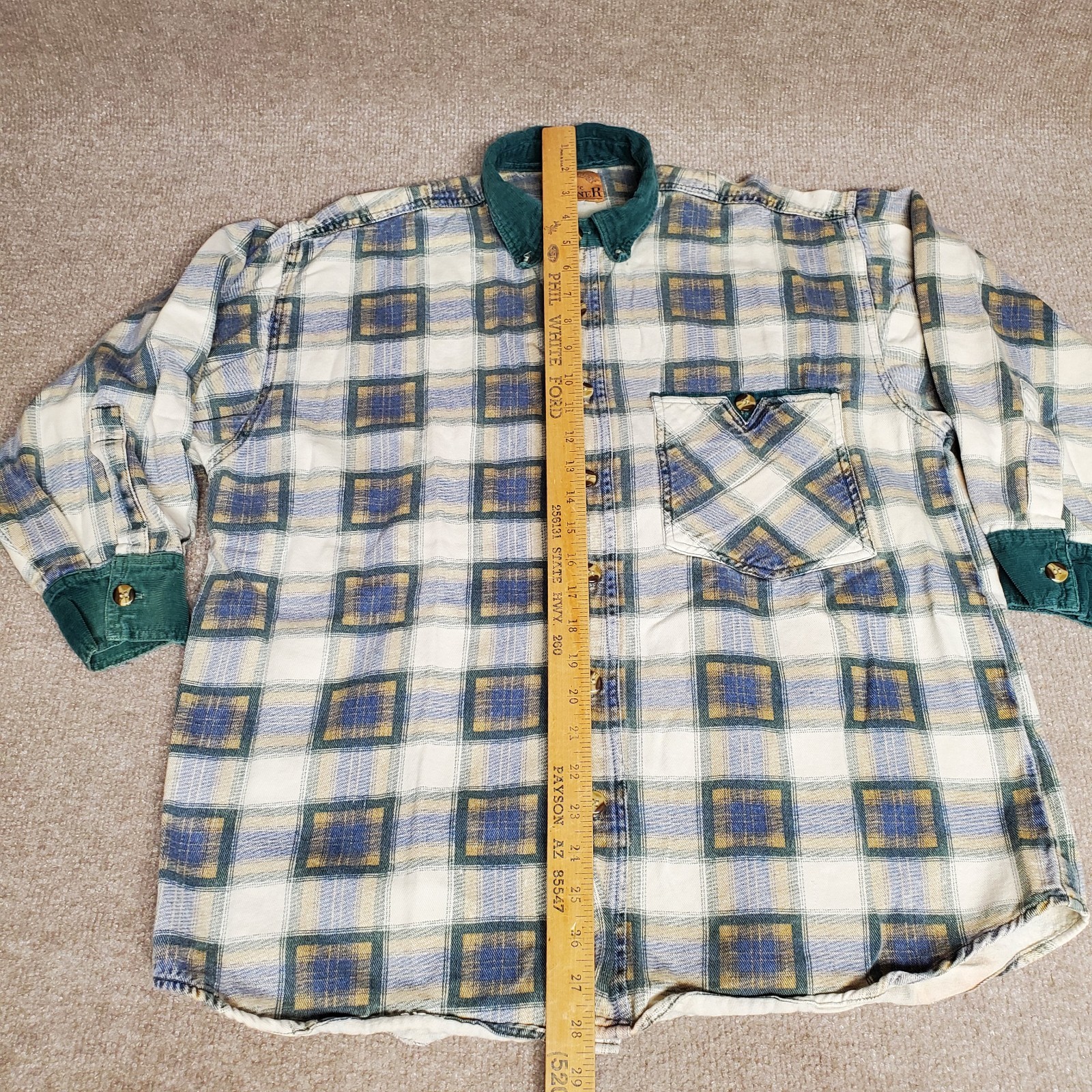 Marc Kostner Real Men’s Fashion Plaid Lumberjack Shirt Sz M 100% Baumwolle Vtg.