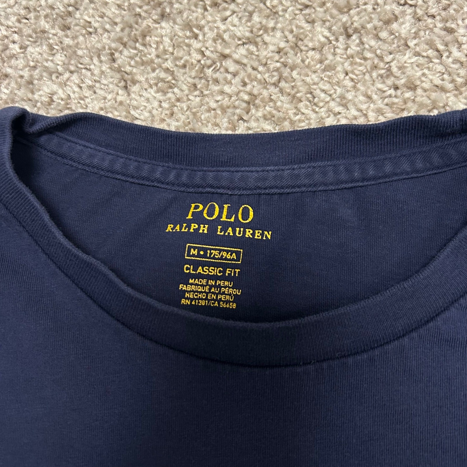 Polo Ralph Lauren P Wing Tshirt Men Size Medium Athl Div 67 Long Sleeve Blue