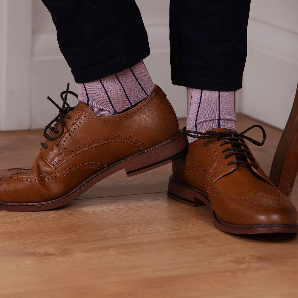 PEPER HAROW Pin Stripe Men’s Socks – Pink