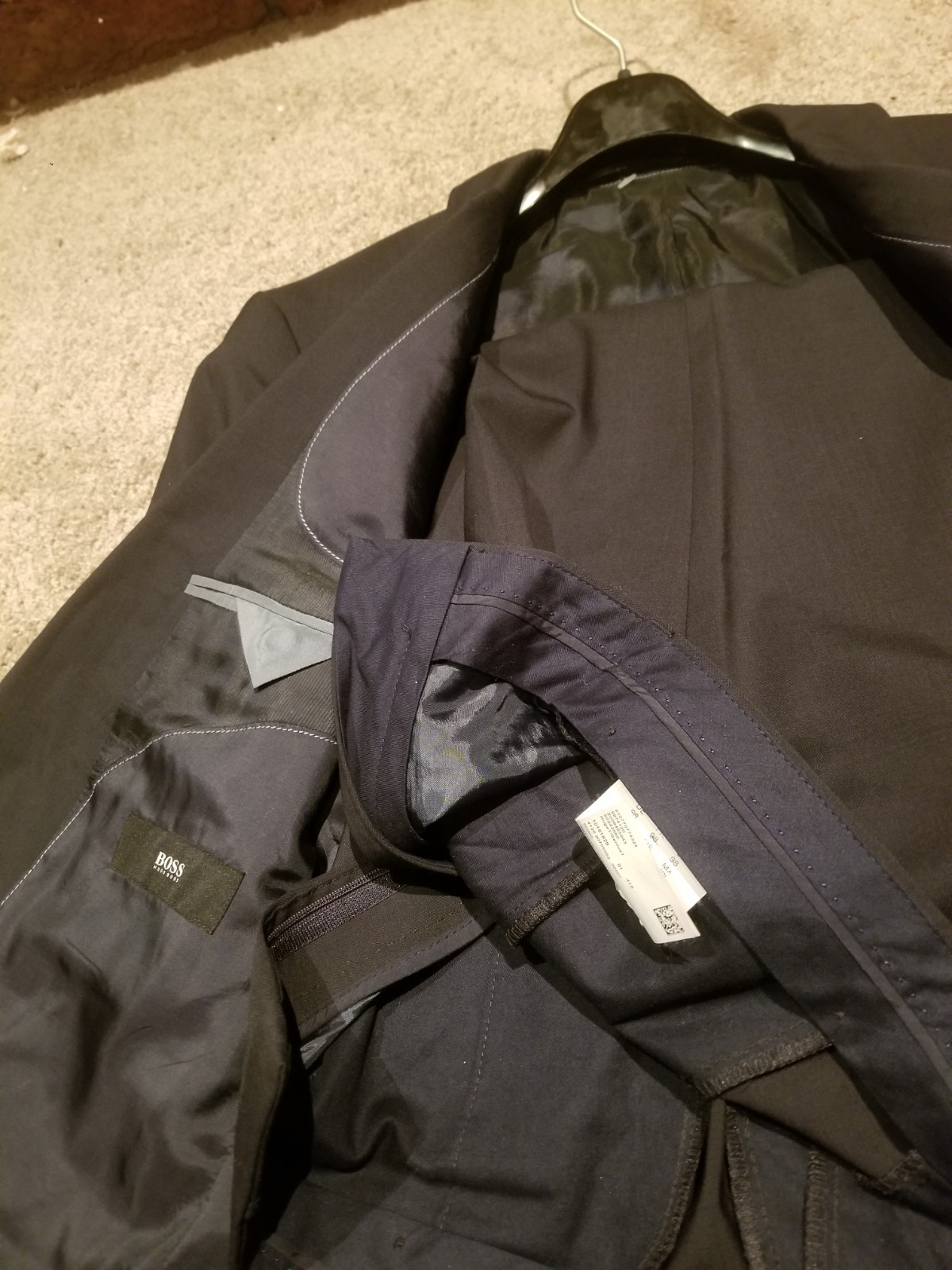 Current Hugo Boss 2B Suit 40L 40 Long STRETCH 98% Wool 2% Elastane Gunmetal