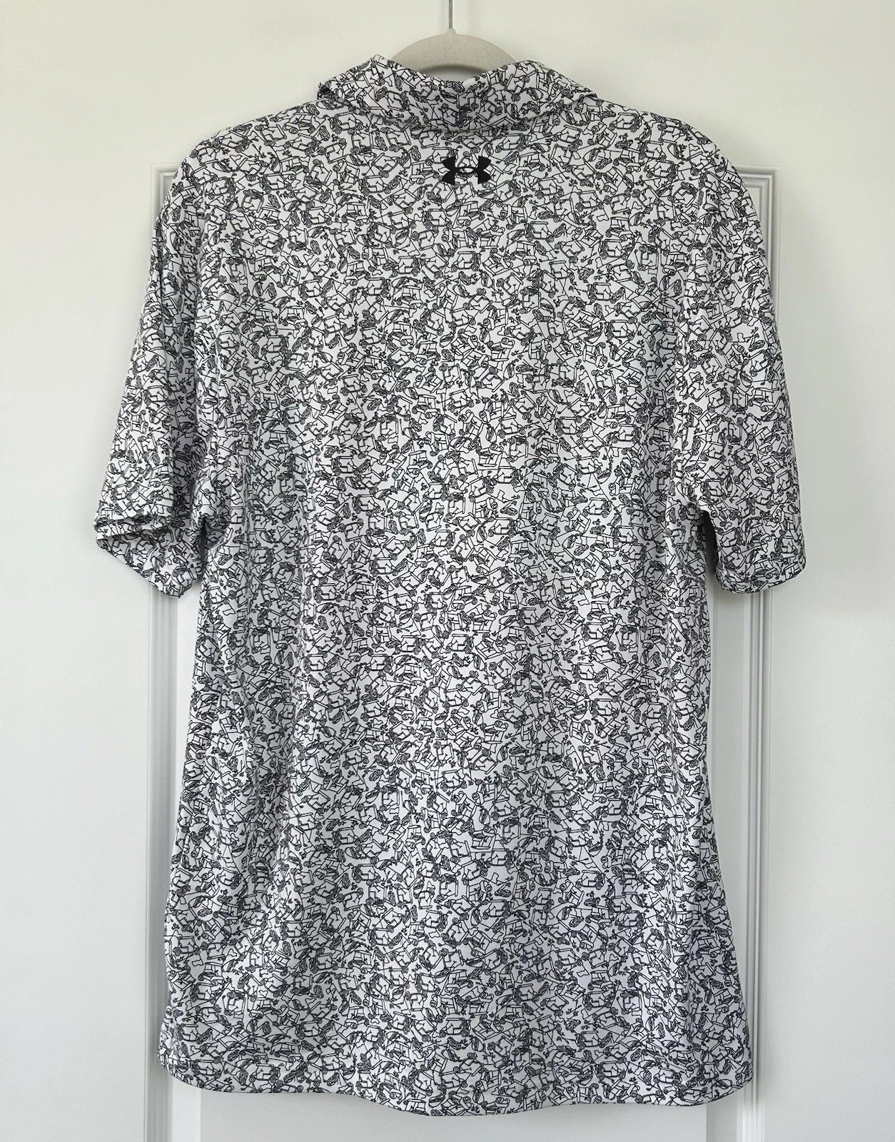 Under Armour Mens The Playoff Polo Size M All Over Print Golf Carts Loose Shirt