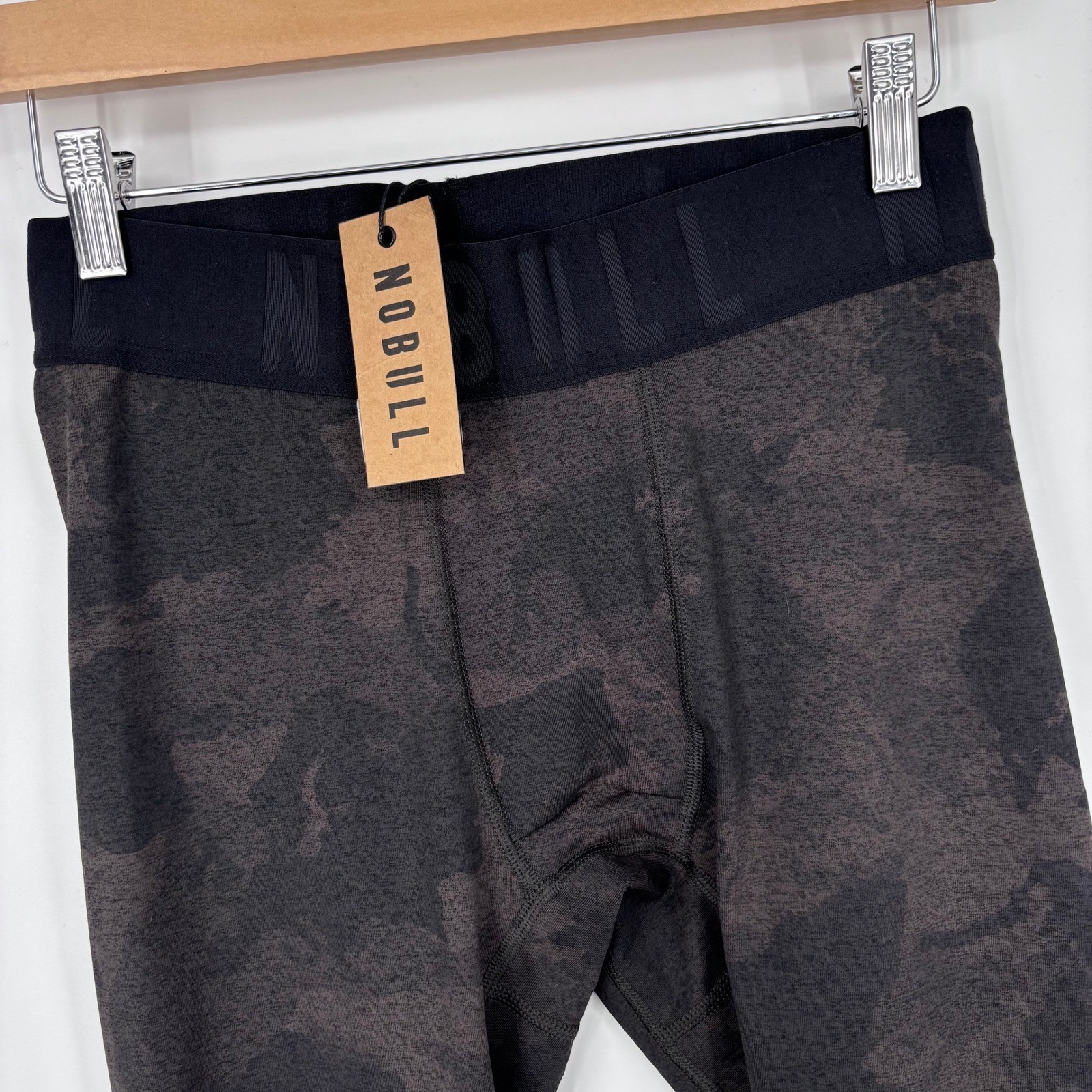 NOBULL Compression Leggings Mens L Black Camo 3/4 Length Tight Training Pants