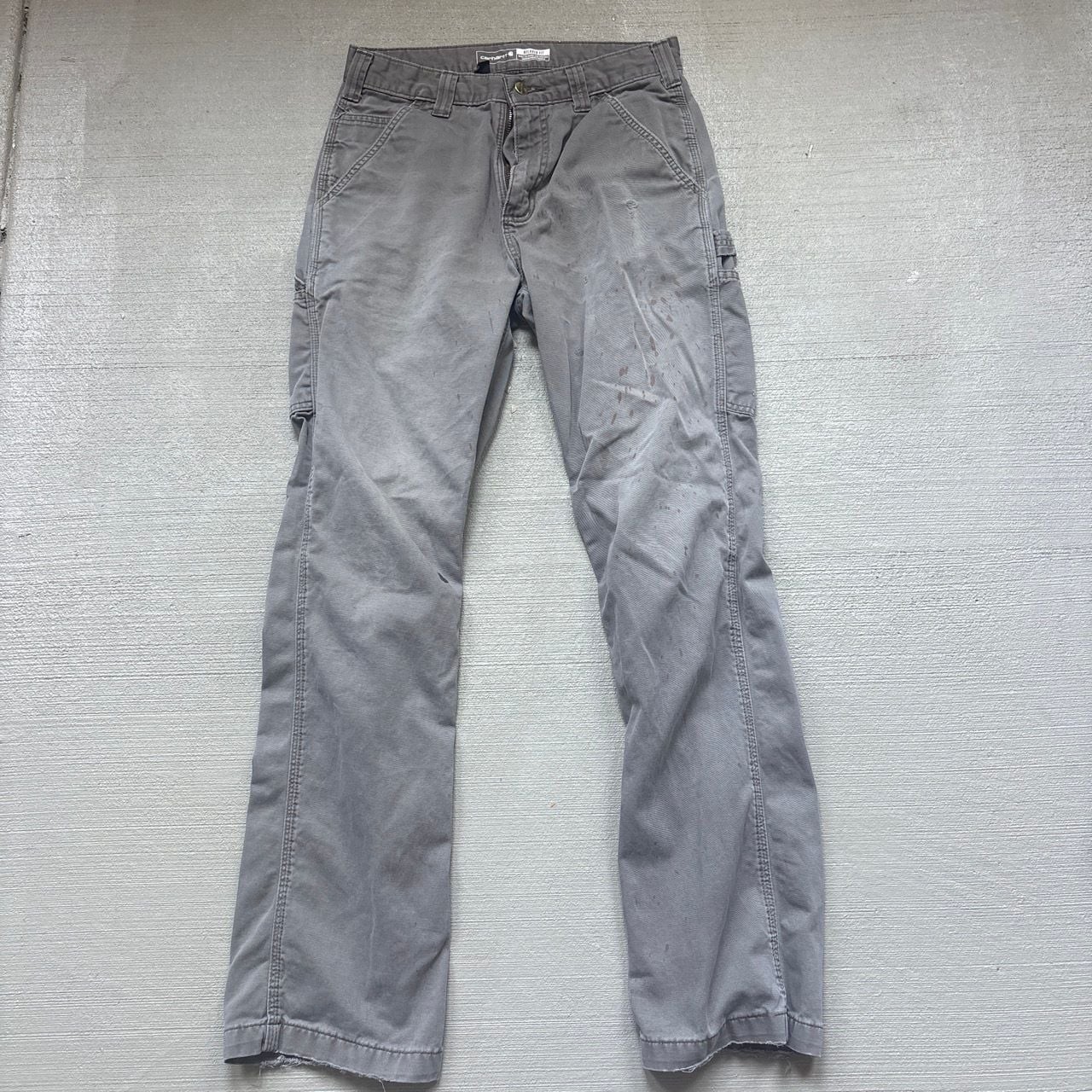 Grey Carhartt Relaxes Pants Tag resized at 29