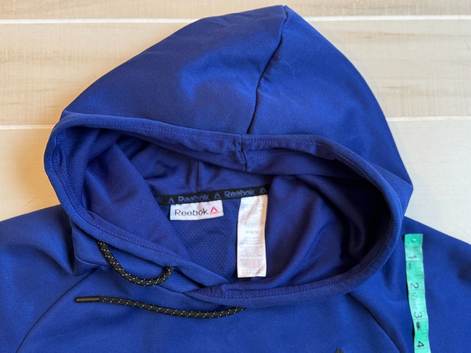 Reebok blue zip front pocket hoodie sweatshirt size M men’s