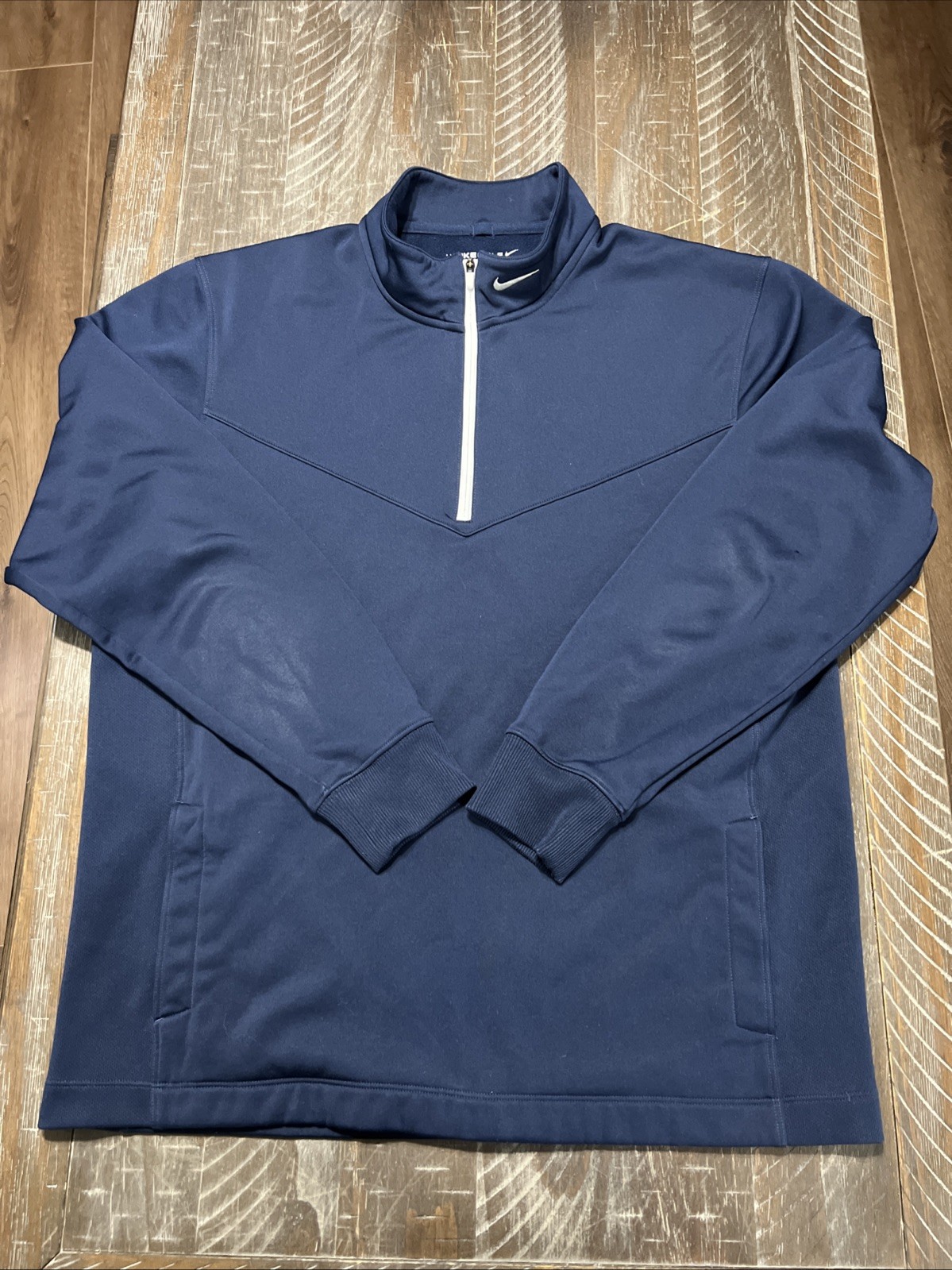 Nike Golf Tour Performance THERMA-FIT Men’s 1/4 Zip Athletic Jacket Navy Sz L