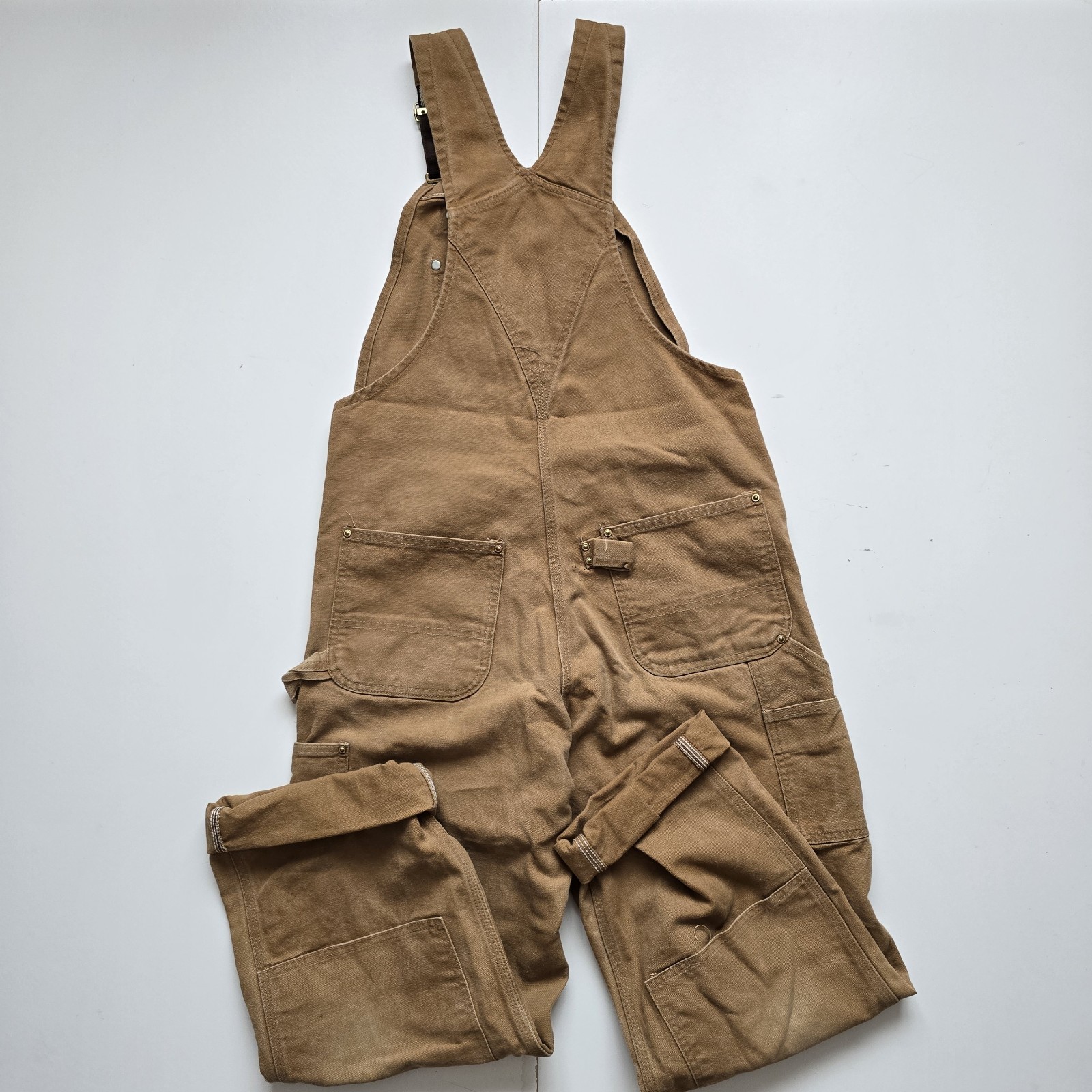 Carhartt Vintage Dungarees R01 BRN Overalls Men’s 34×32 Cotton Caramel Brown