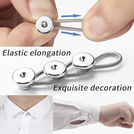 20pcs Metal Collar Neck Waist Extender Expander Buttons for Men Dress Shirt Pant