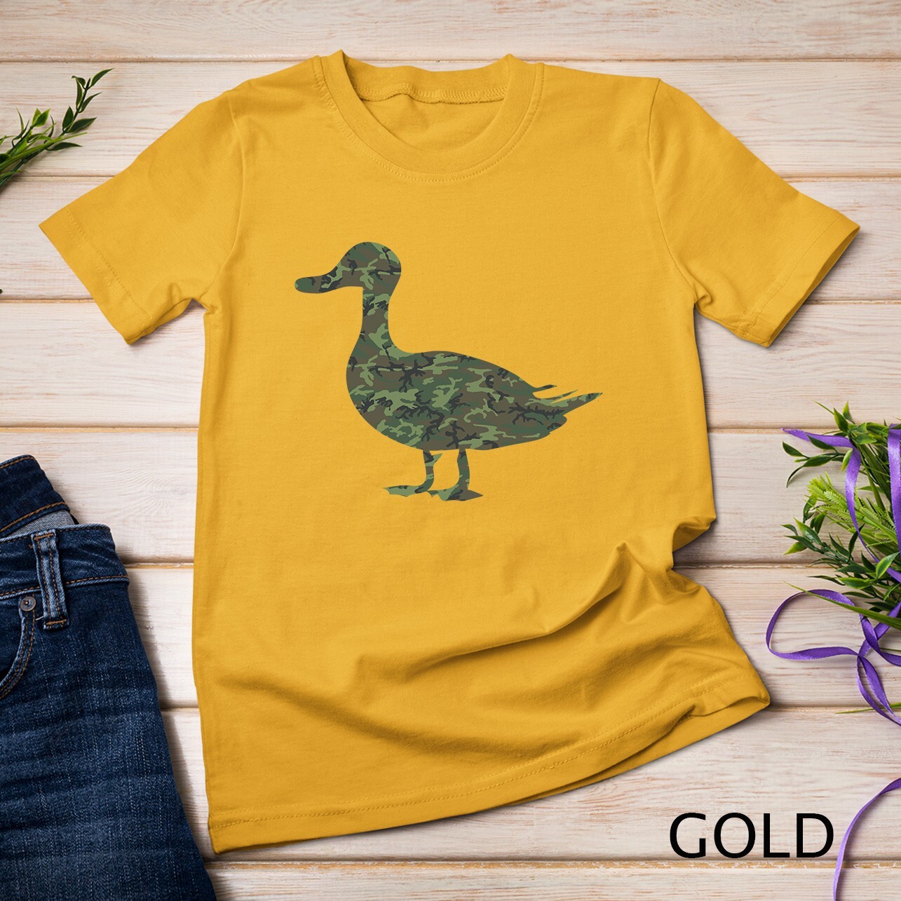 Military Duck Camo Print US Mallard Dipper Veteran Men Gift Unisex T-shirt