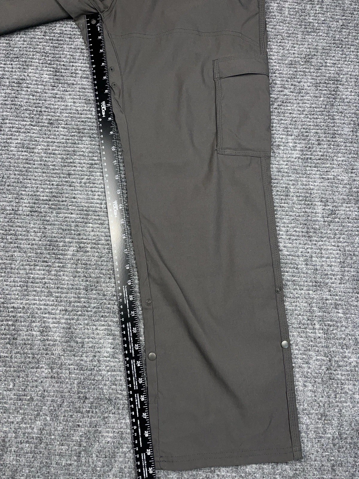 PrAna Stretch Zion Pant Gray Men’s 34×30 Straight Fit Hiking Cargo Roll UP NWT