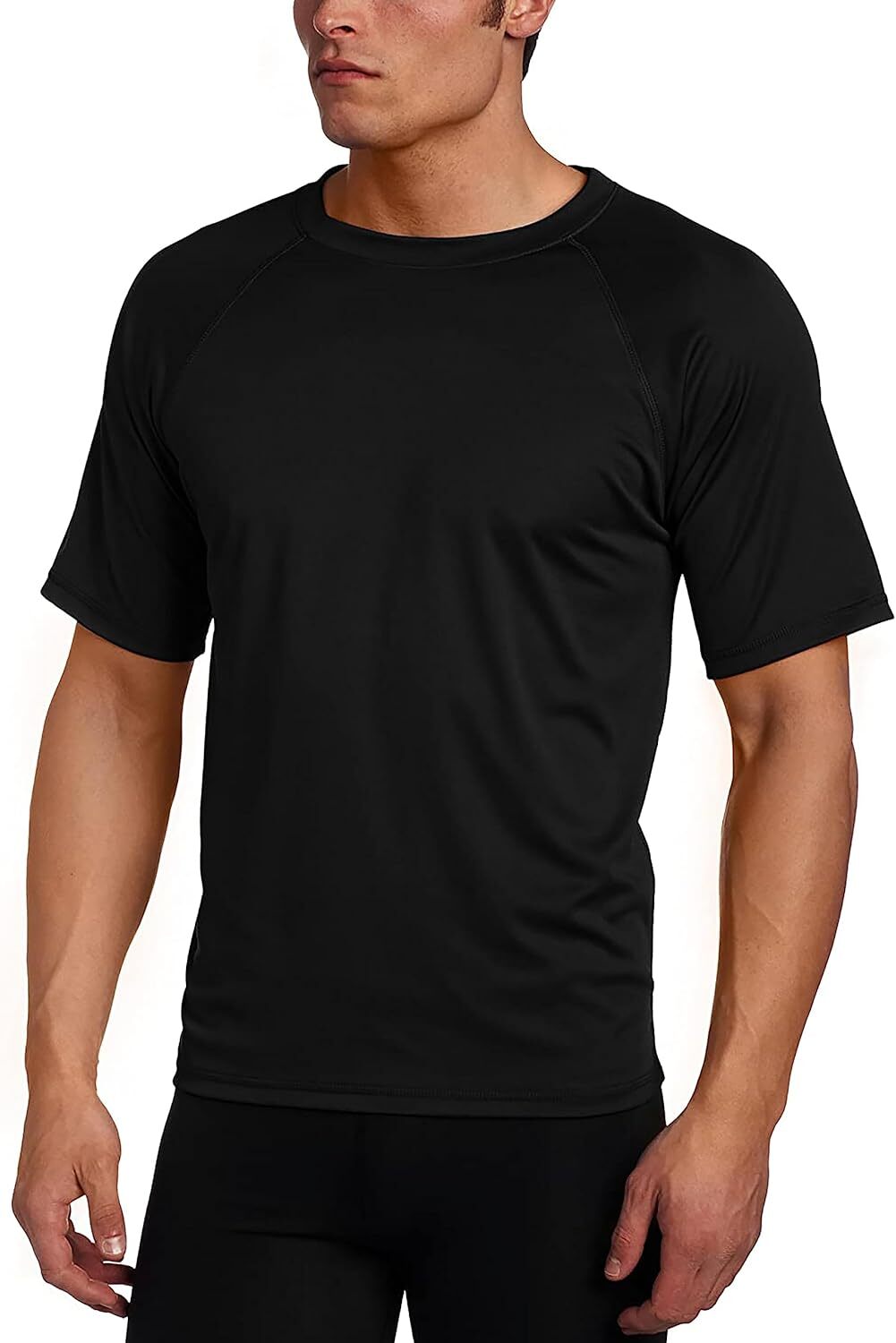 Men’s UPF 50 Short Sleeve Swim Rash Guard Sun Protection Shirt Quick Dry