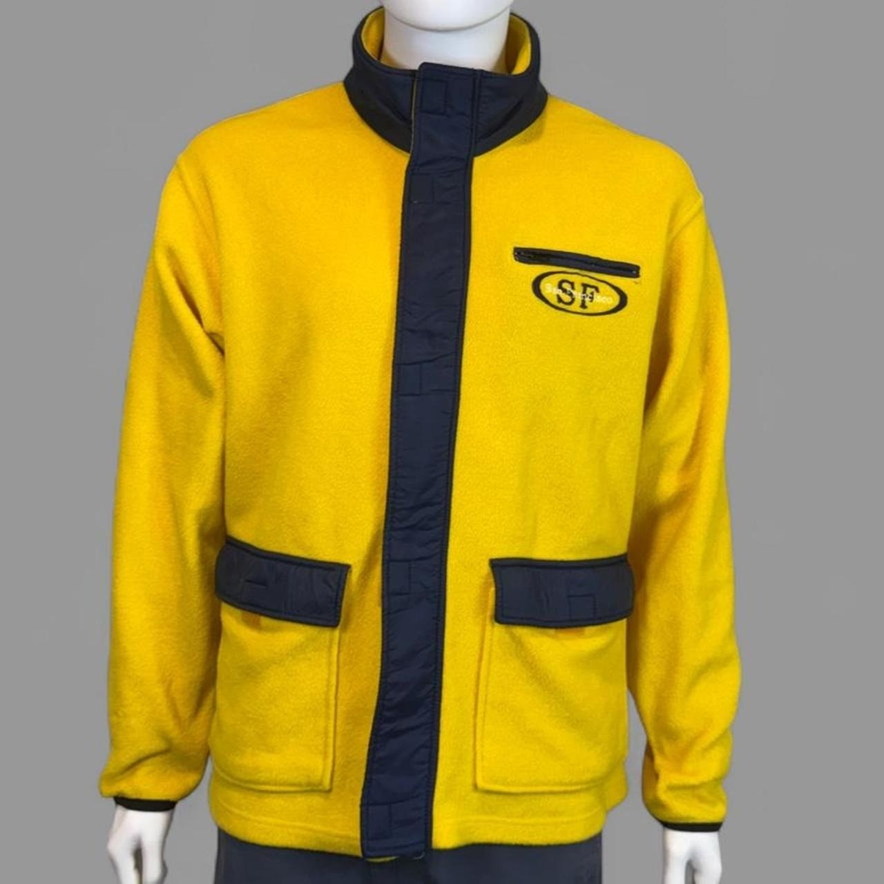 Vintage G&G Global Golfer Yellow Fleece Jacket Full Zip Outdoor Golf Large