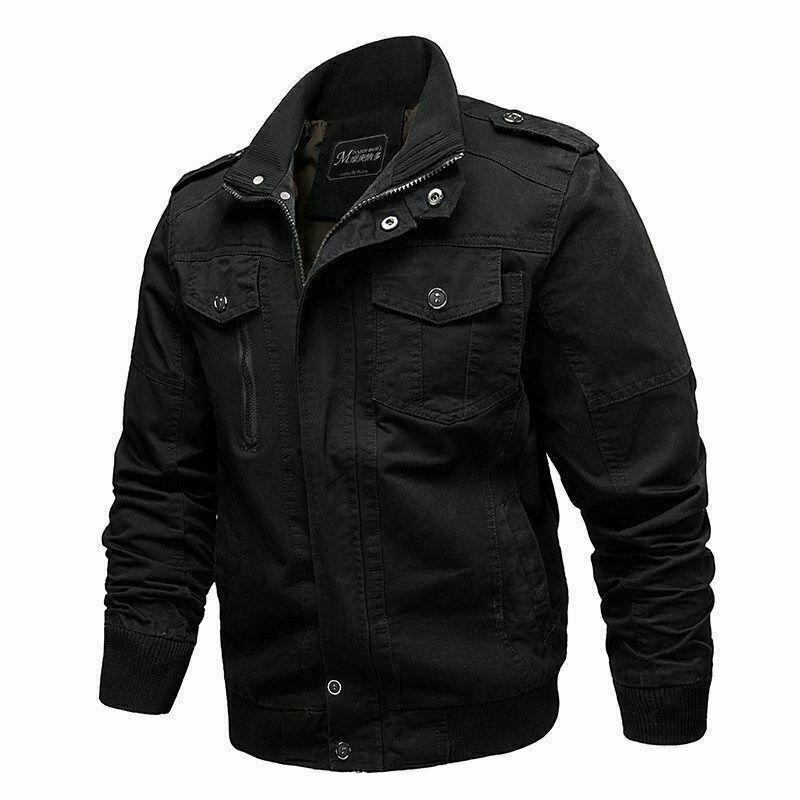 Mens MA-1 Flight Jacket Stylish Military Cargo Jacket Pilot Coats Bomber Jackets