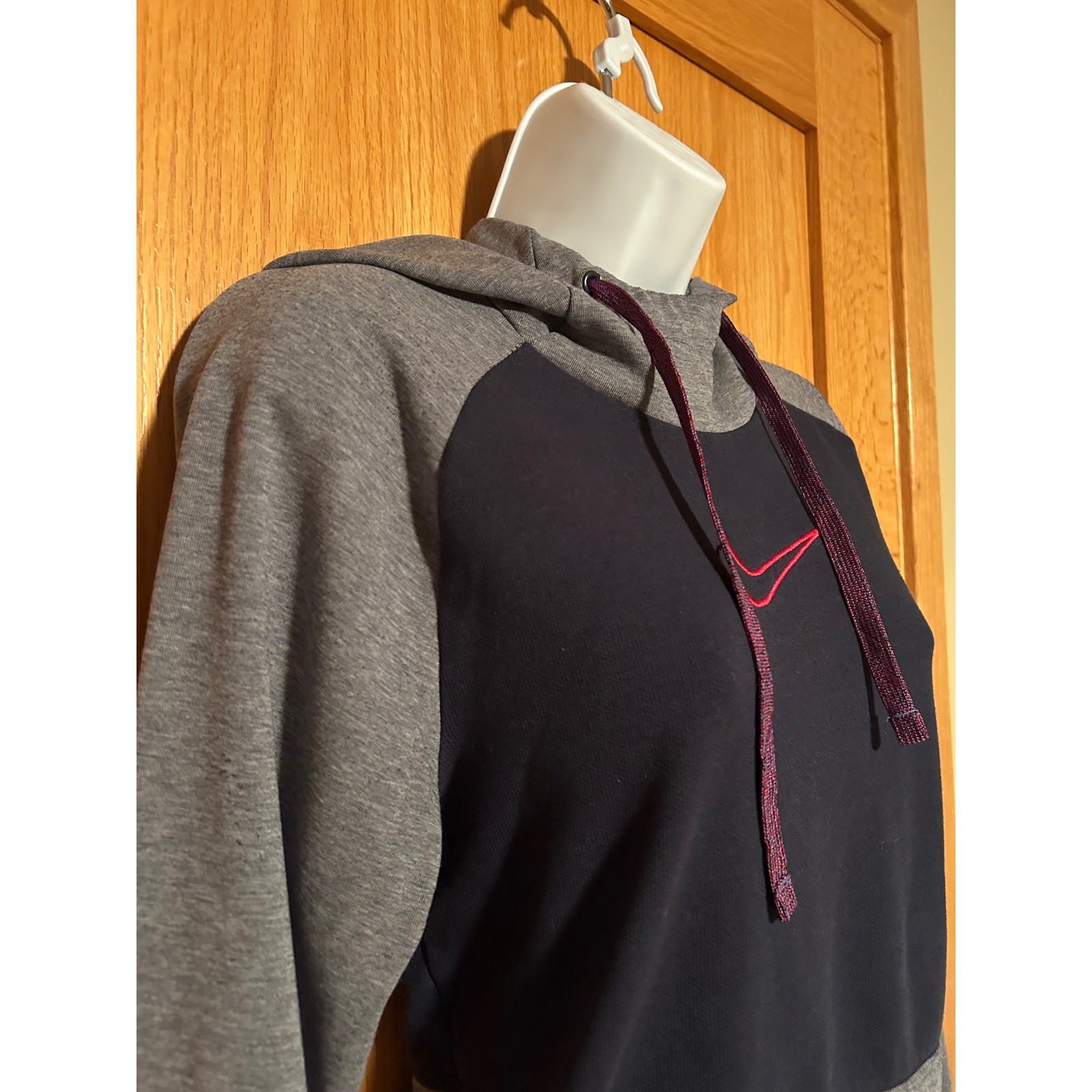 Nike Therma-FIT Hoodie Mens Small Navy Grey Fleece Pullover Training Sweatshirt