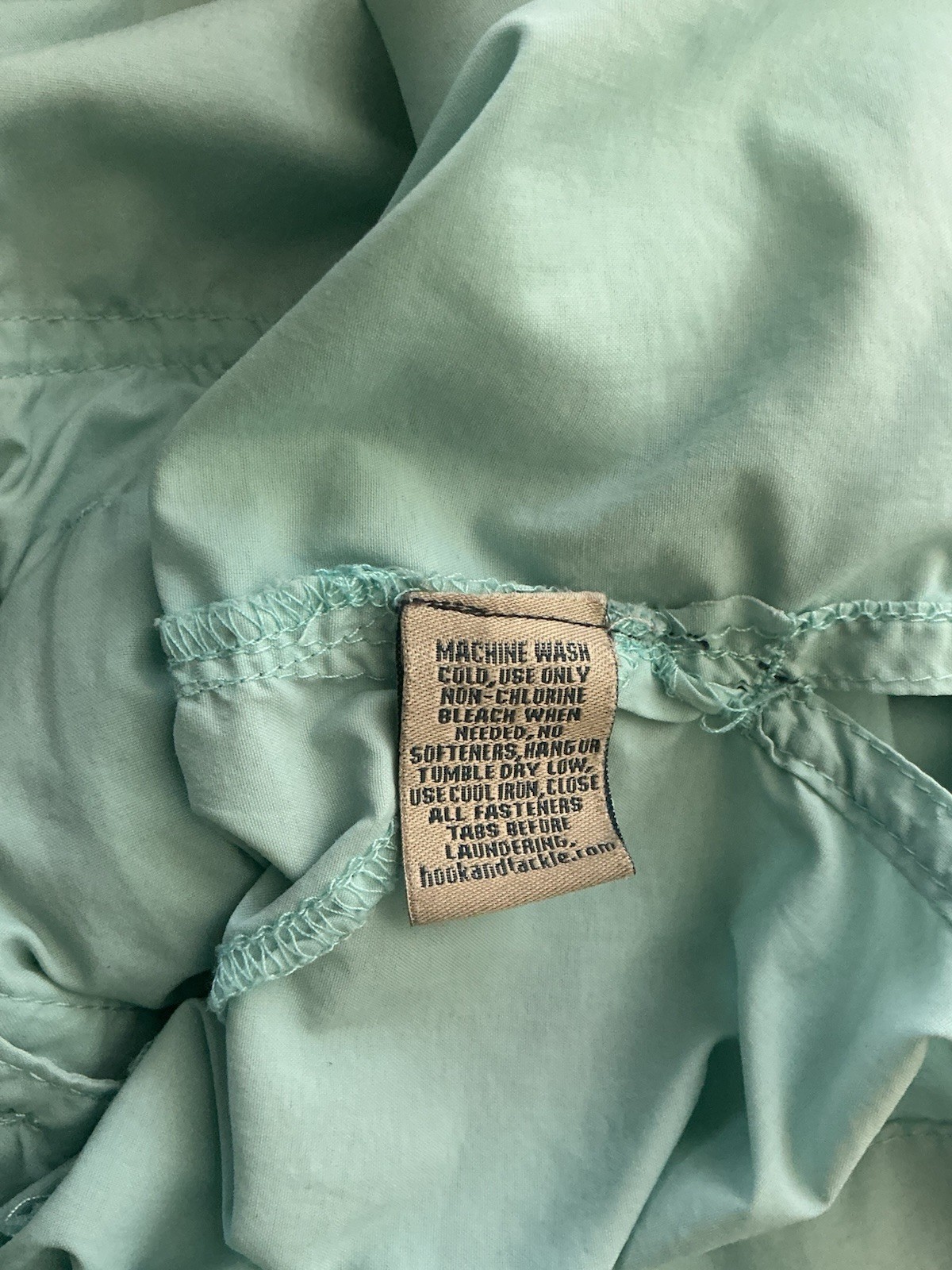 Hook & Tackle XL Fishing Shirt Seafoam Green Short Sleeve Quick Dry Nylon