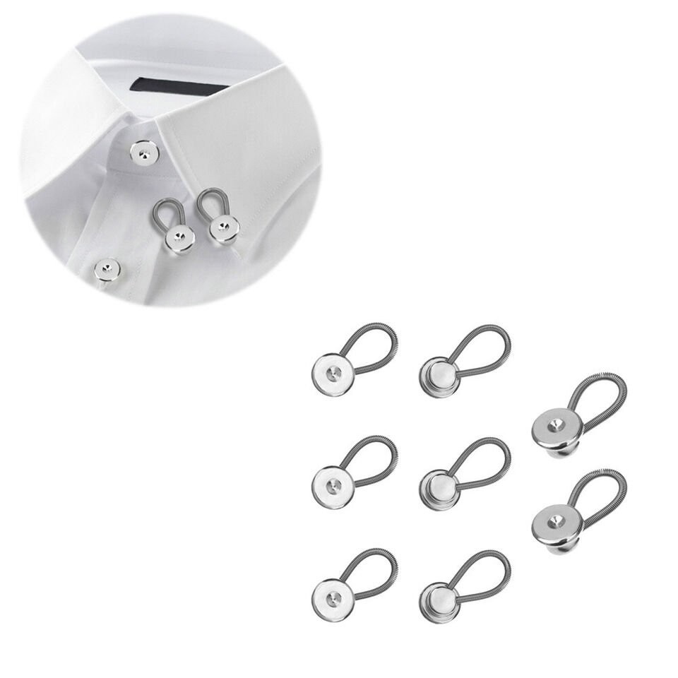 10× Metal Collar Neck Waist Extender Expander Buttons for Men Dress Shirt Pants