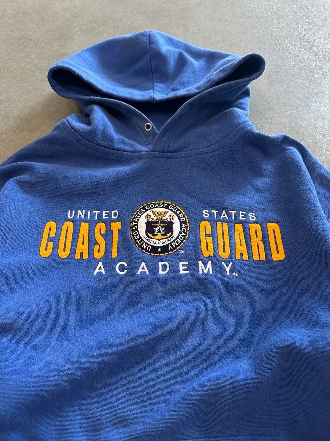 Vintage 90s coast guard blue pullover hoodie size S