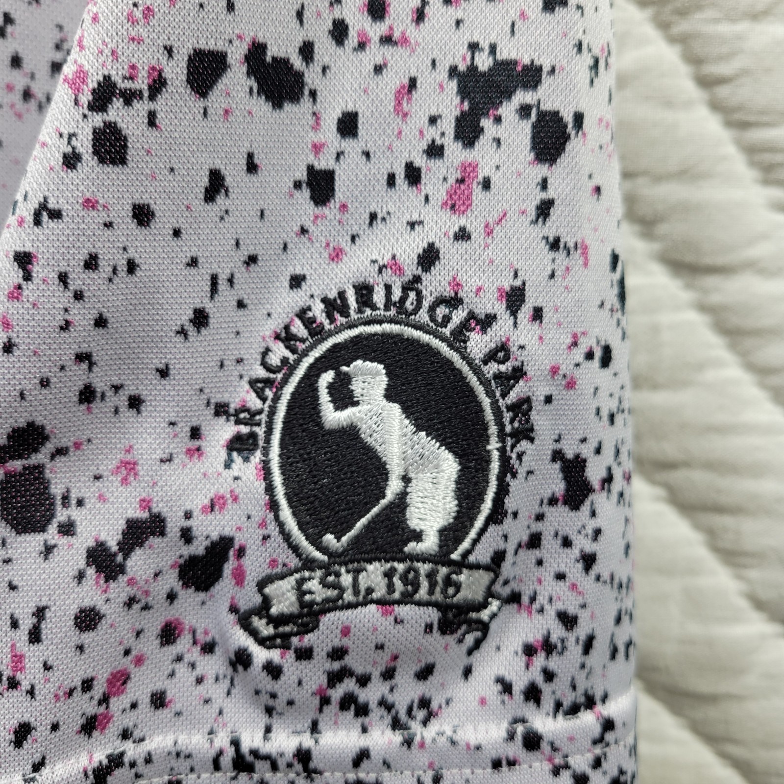 Adidas Golf Polo Shirt Mens XL Paint Splatter AOP Short Sleeve