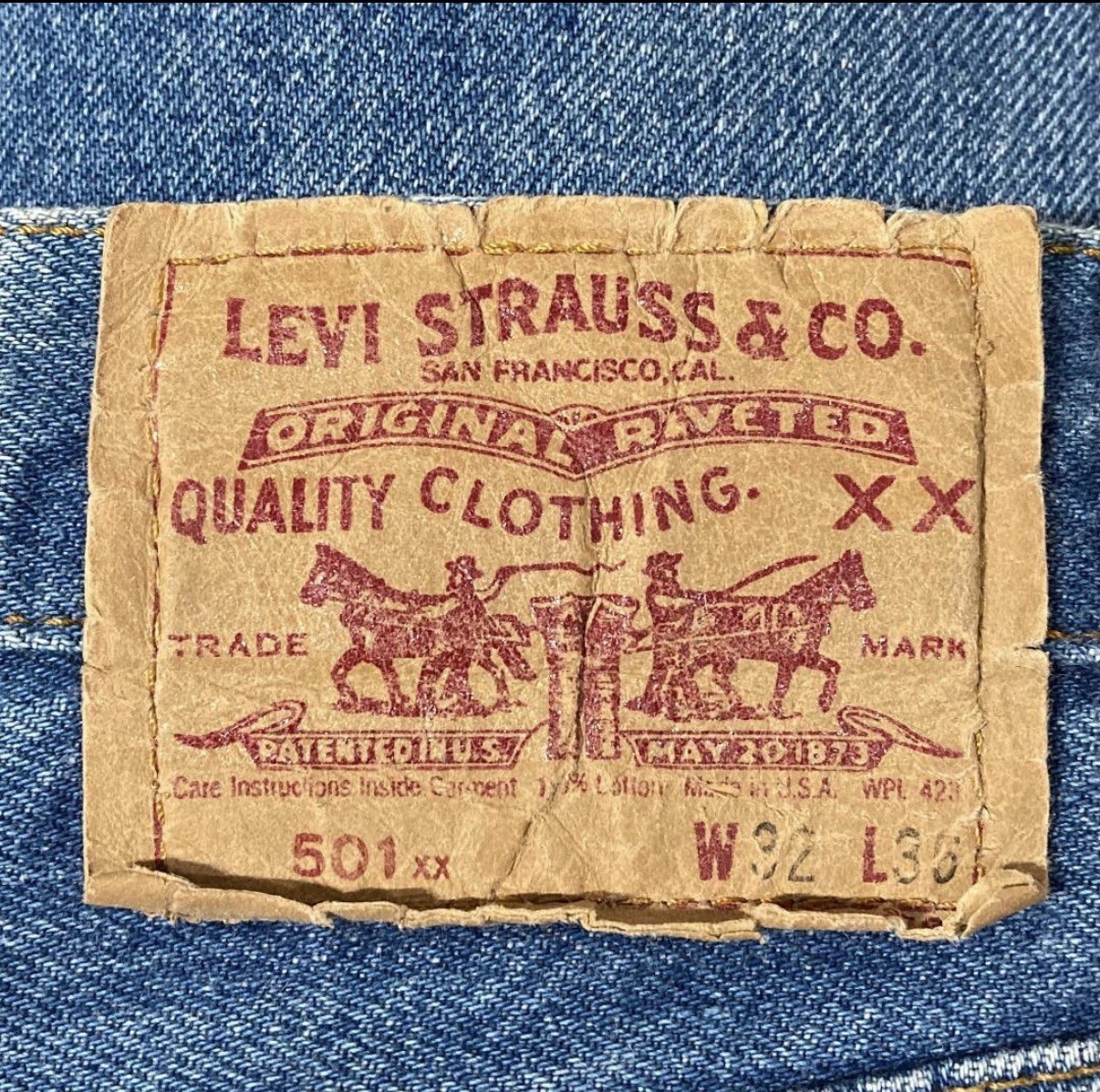 90s Levi’s 501XX Redline Selvedge Small e Button Fly W32 L32 USA Valencia