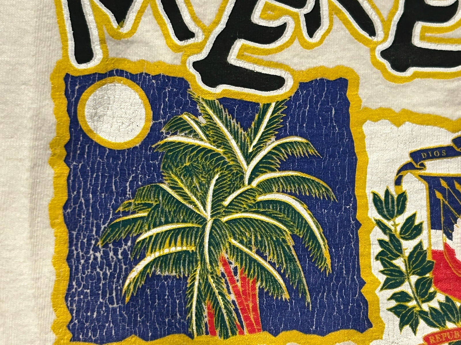 Vintage Dominican Republic Merenge Shirt Men XL White Republica Dominicana