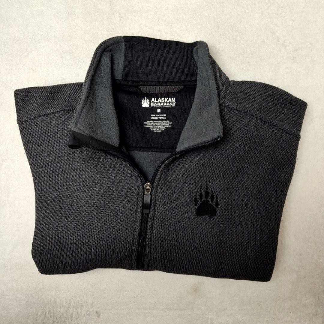 Alaskan Hardgear Sweatshirt Mens M Gray 1/4 Zip Pullover Fleece Pockets Tagless