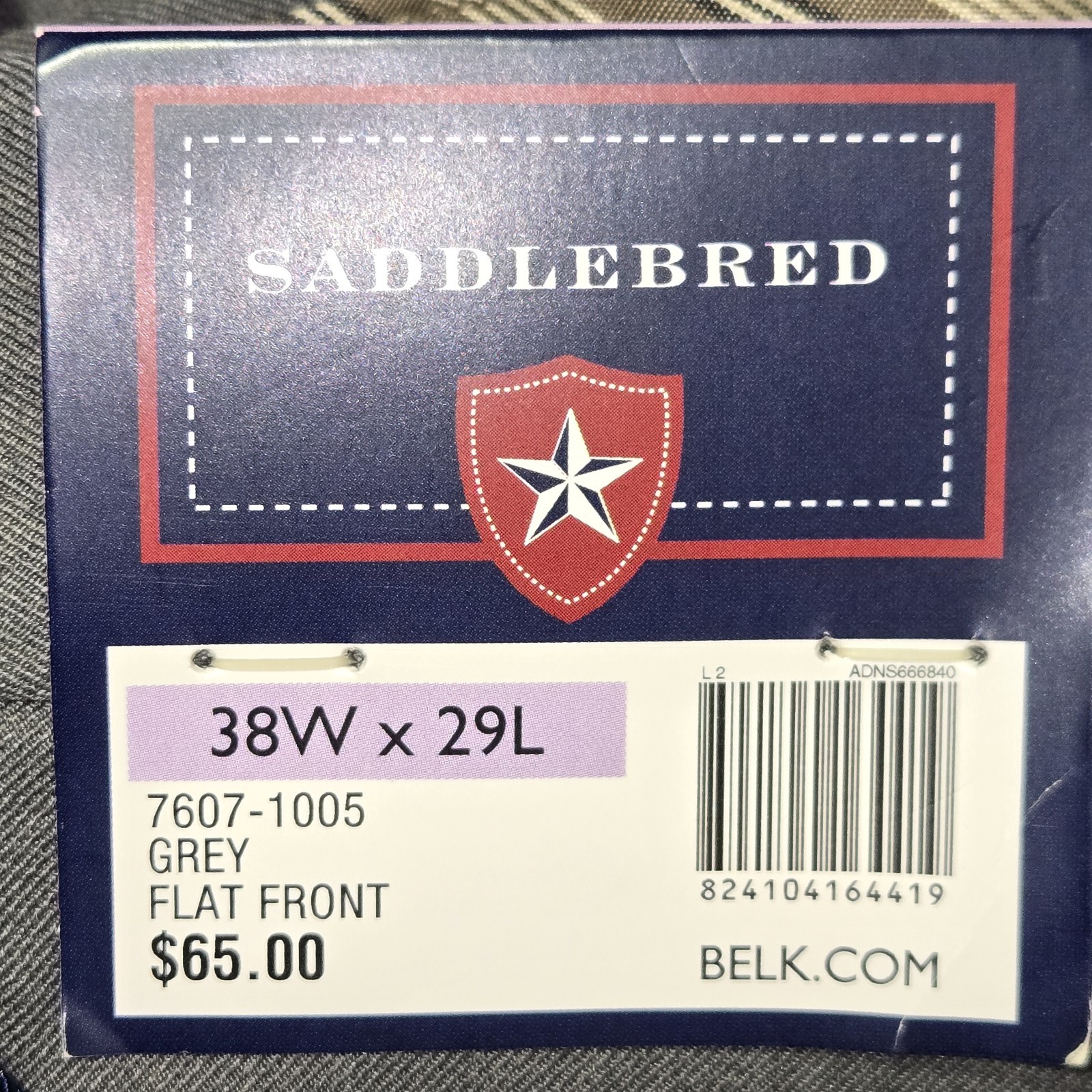 Saddlebred Grey, Comfort Waist, Straight Fit Slacks. 38W × 29L NWT