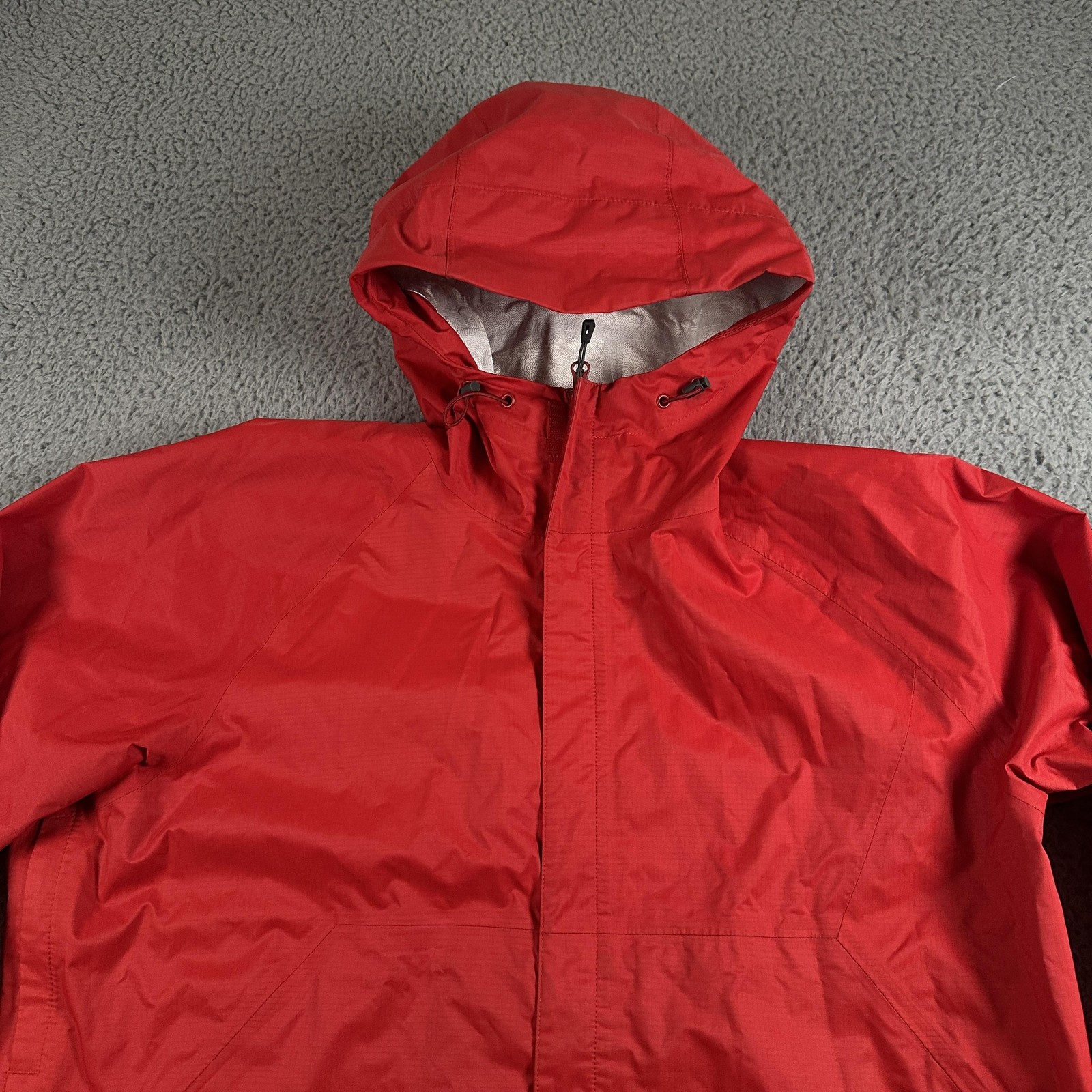 Outdoor Research Apollo Jacket Mens L Red Hooded Rain Coat Ventia Waterproof