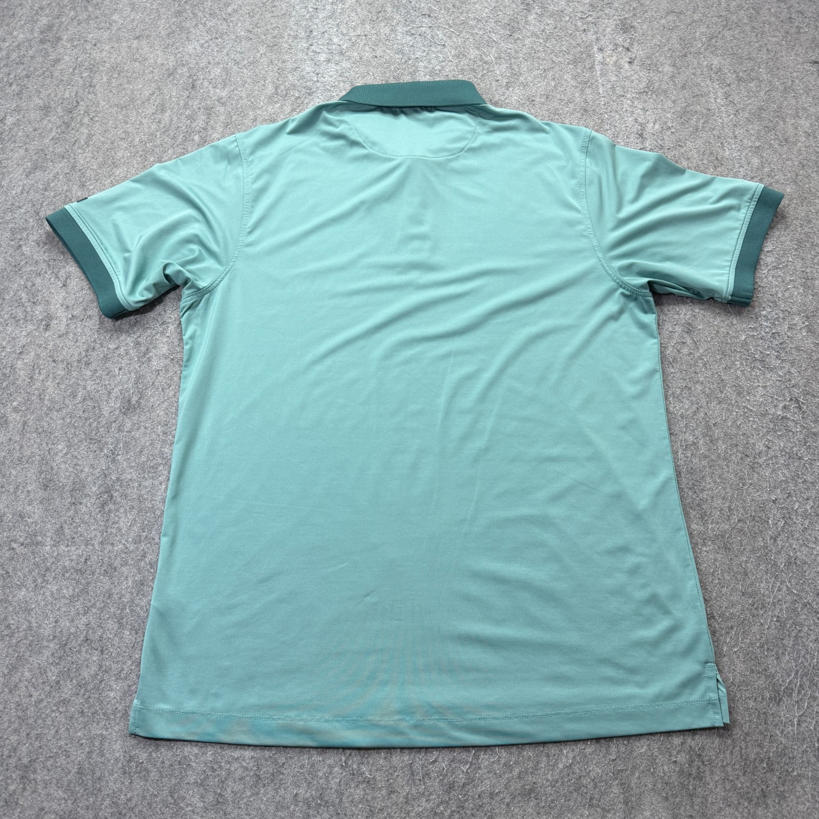 Bad Birdie Polo Shirt Men L Seafoam Green Teal Contrasting Trim Stretch