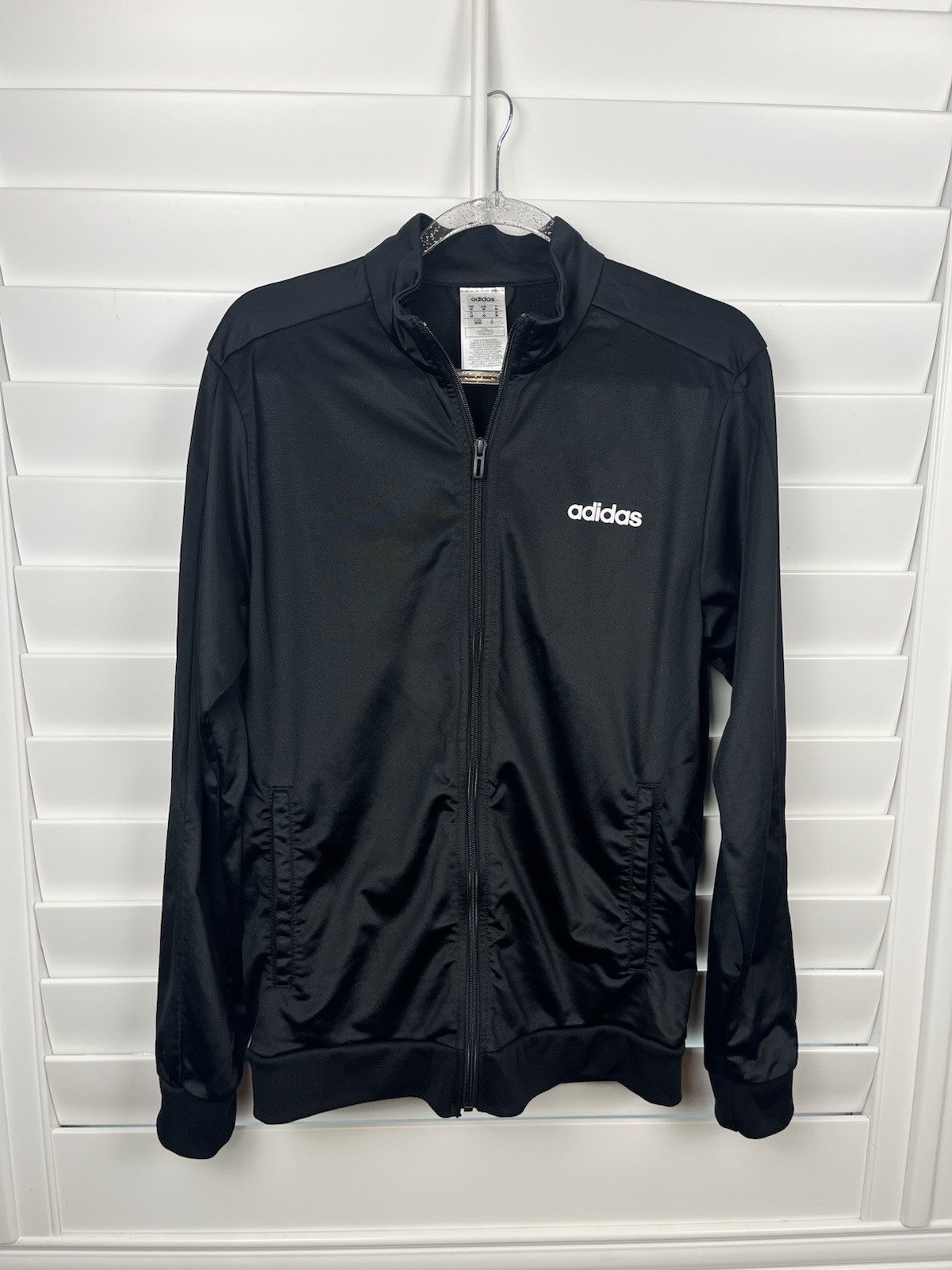 Adidas Essentials Black Full Zip Track Jacket Athletic Activewear Mens size m