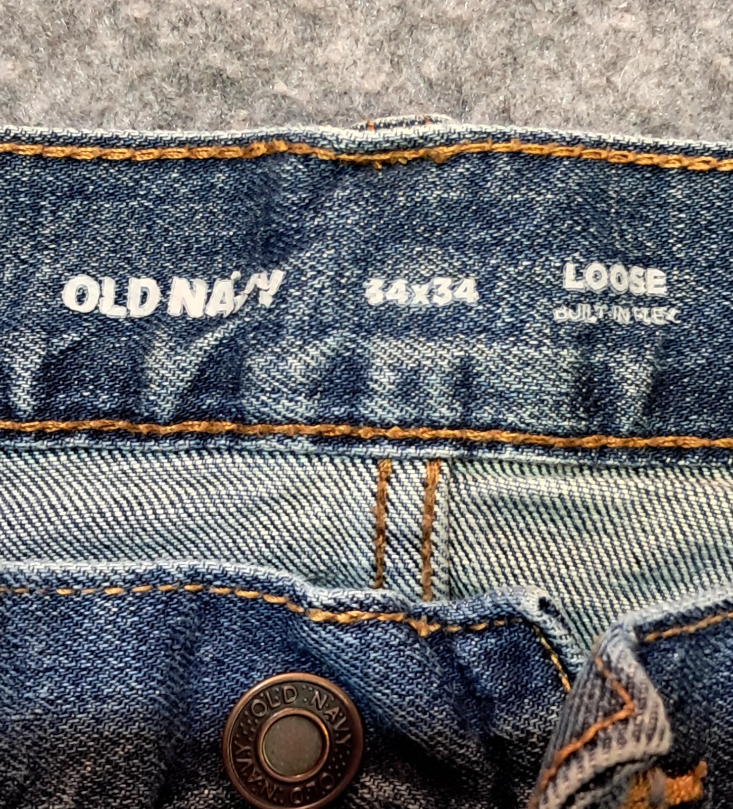 Old Navy Mens Loose Built-In Flex Jeans 34×34 34
