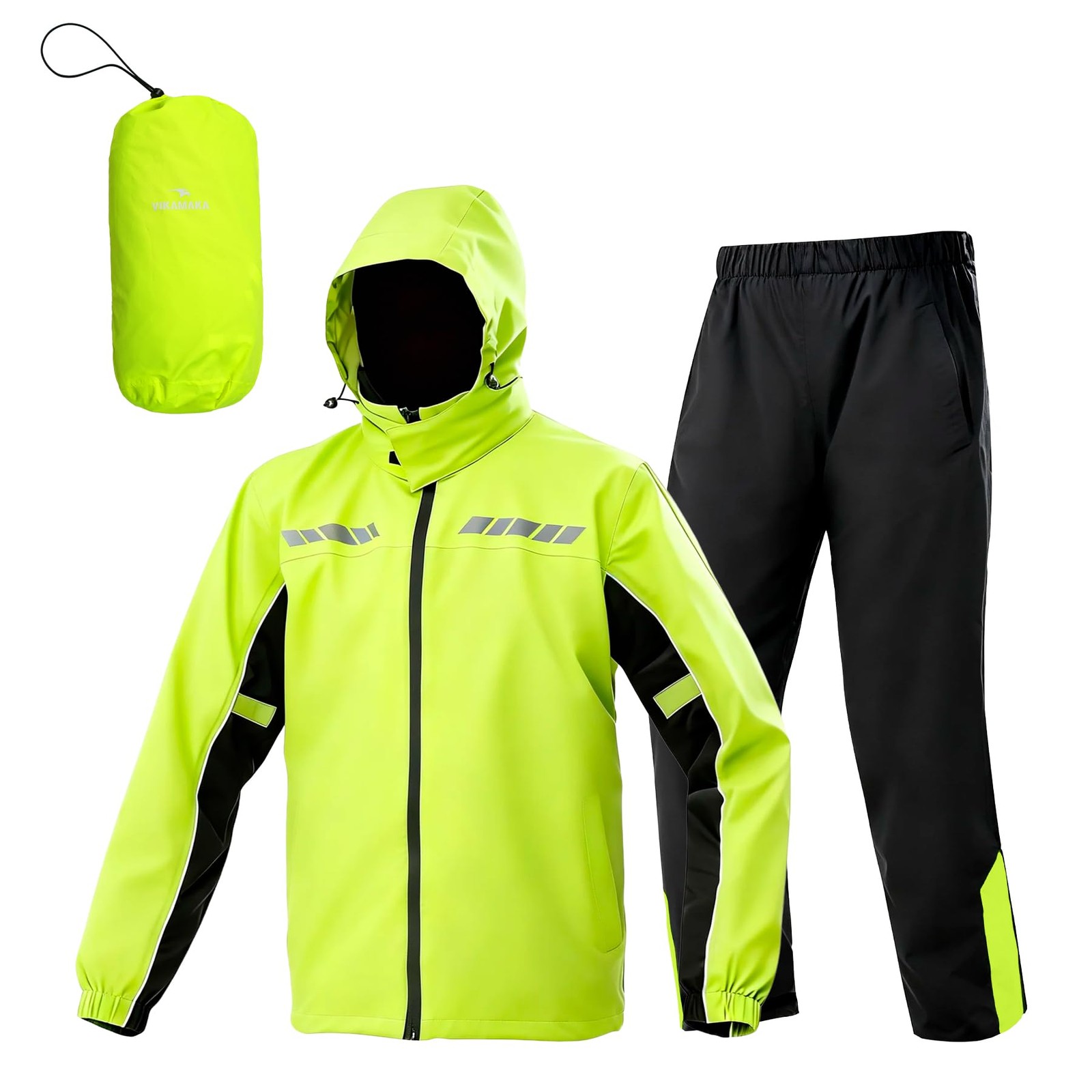 Waterproof Men’s Rain Suit – Lightweight Hooded Jacket and Pants Set, XL