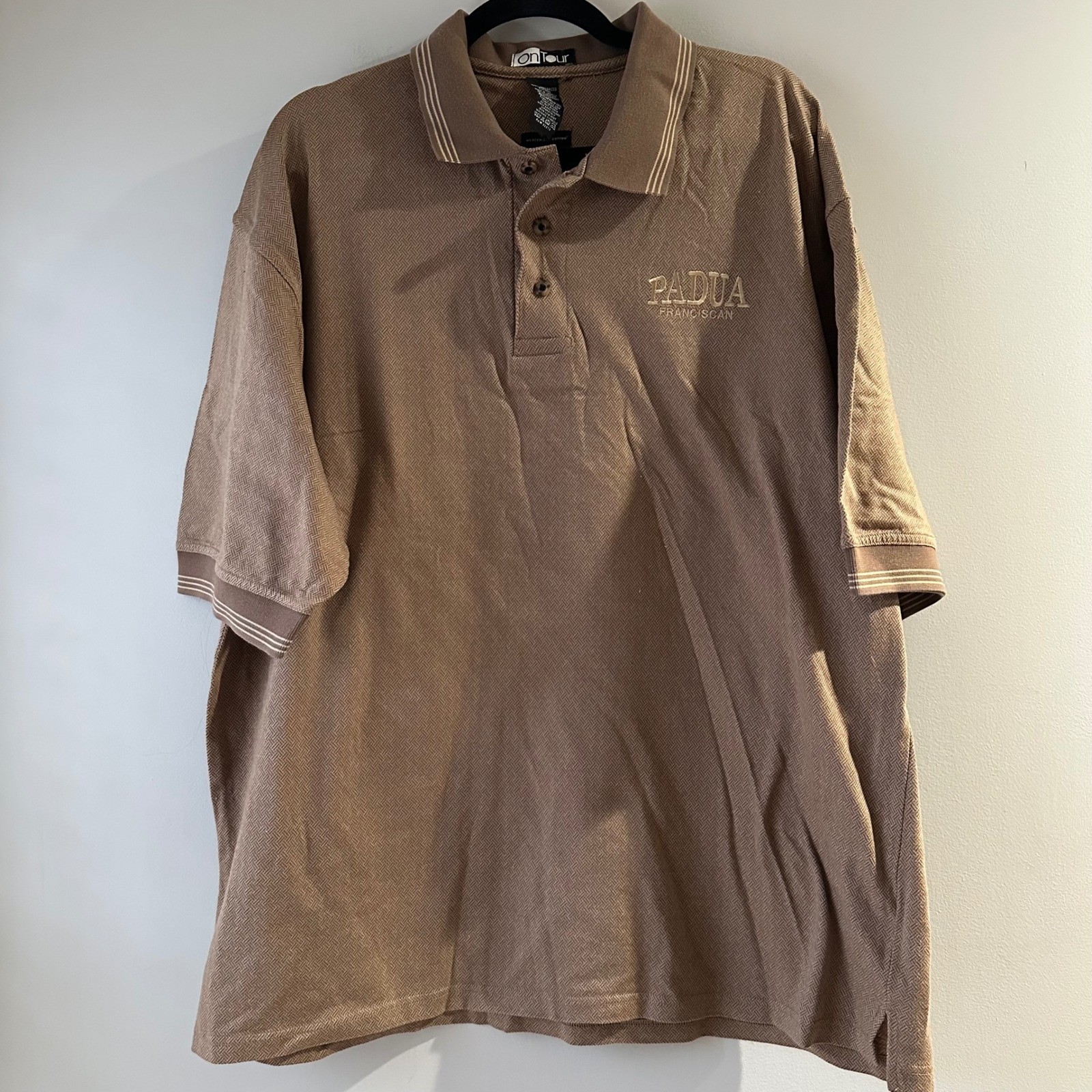 OnTour Polo Shirt Mens XXL Brown Excellent Mercerized Cotton Padua Franciscan