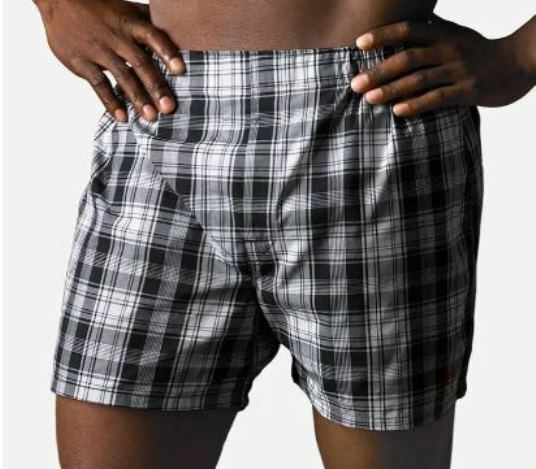 2 GENUINE RALPH LAUREN POLO 5XL 56 IN BIG & TALL BLACK GRAY WOVEN COTTON BOXERS