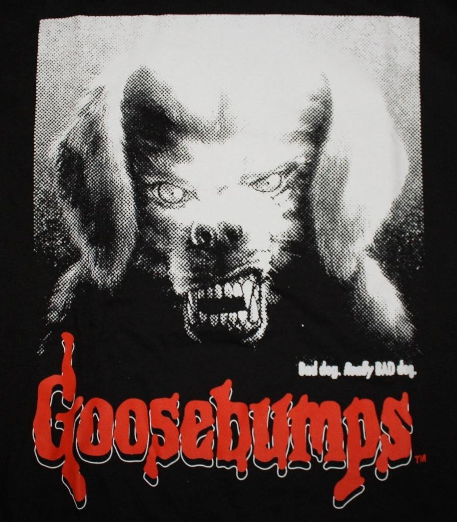 Mens GOOSEBUMPS Graphic Tee Black Size SMALL T-Shirt BAD DOG REALLY BAD DOG *T5