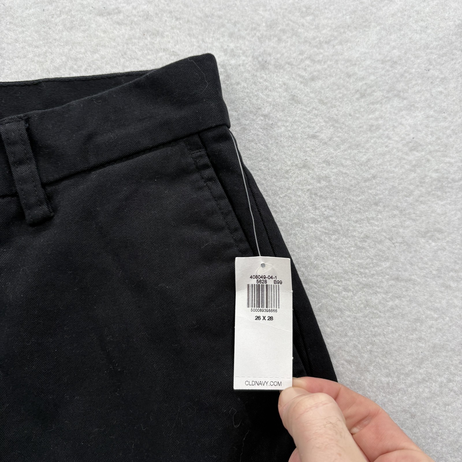 Old Navy Built-In Flex Chino Pants Mens 26×28 Black Regular Fit Straight Stretch