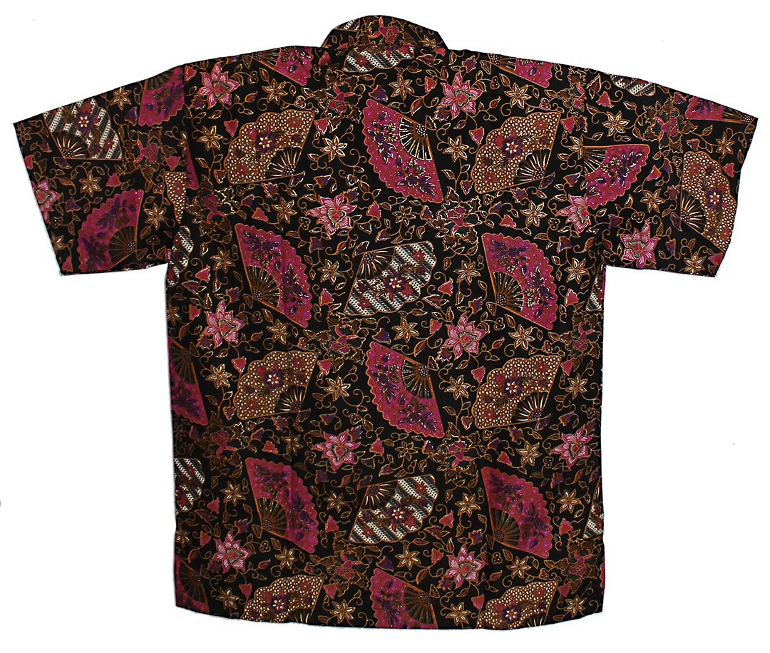 New Men Fashion Indonesian Batik Short Sleeve Shirt Size L
