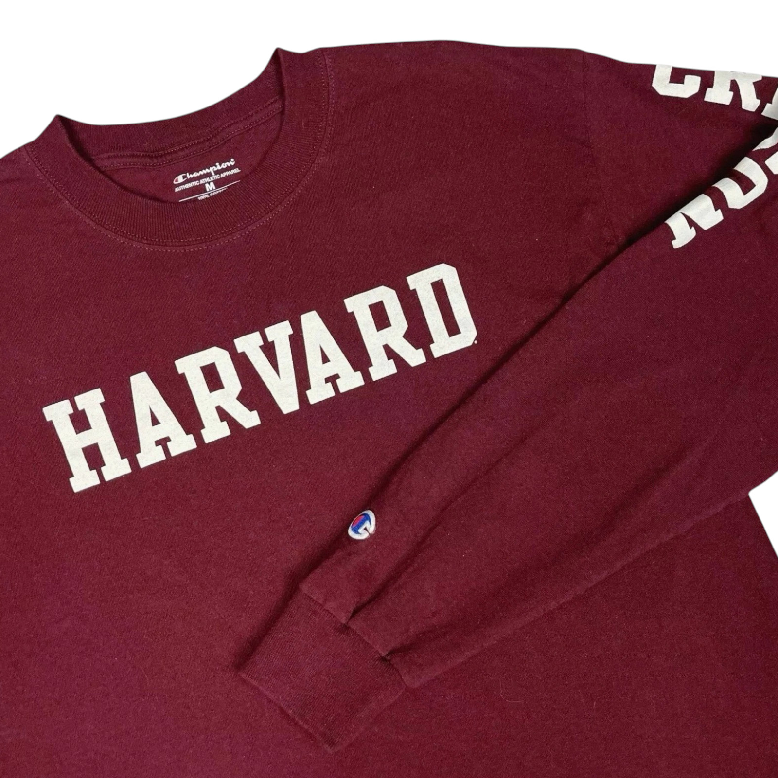 Harvard University Champion T Shirt Mens Medium Crimson Long Sleeve Ivy League