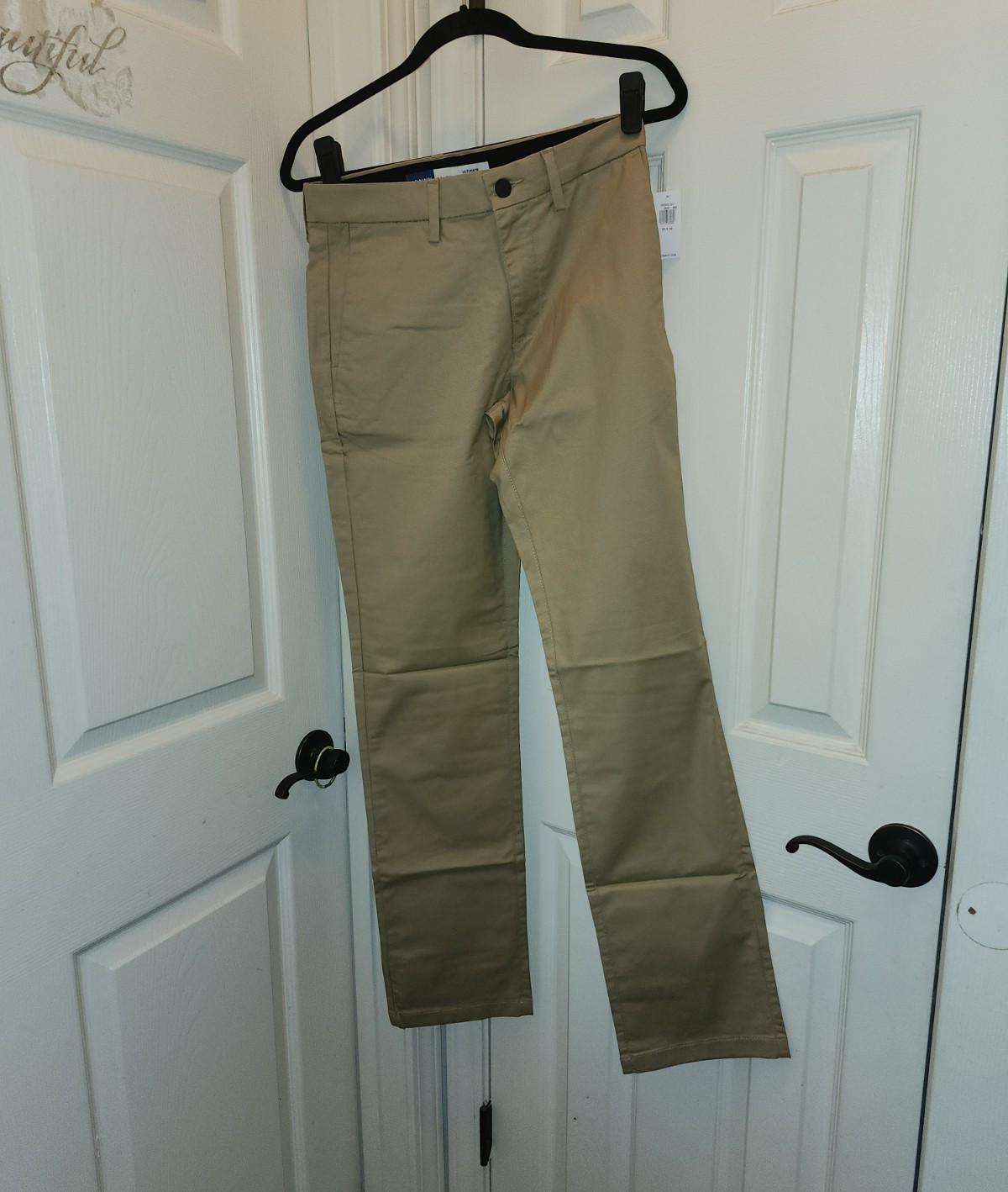 Brand New Old Navy Ultimate Tech Straight Fit Stretch Chino Pants Beige Waist 28
